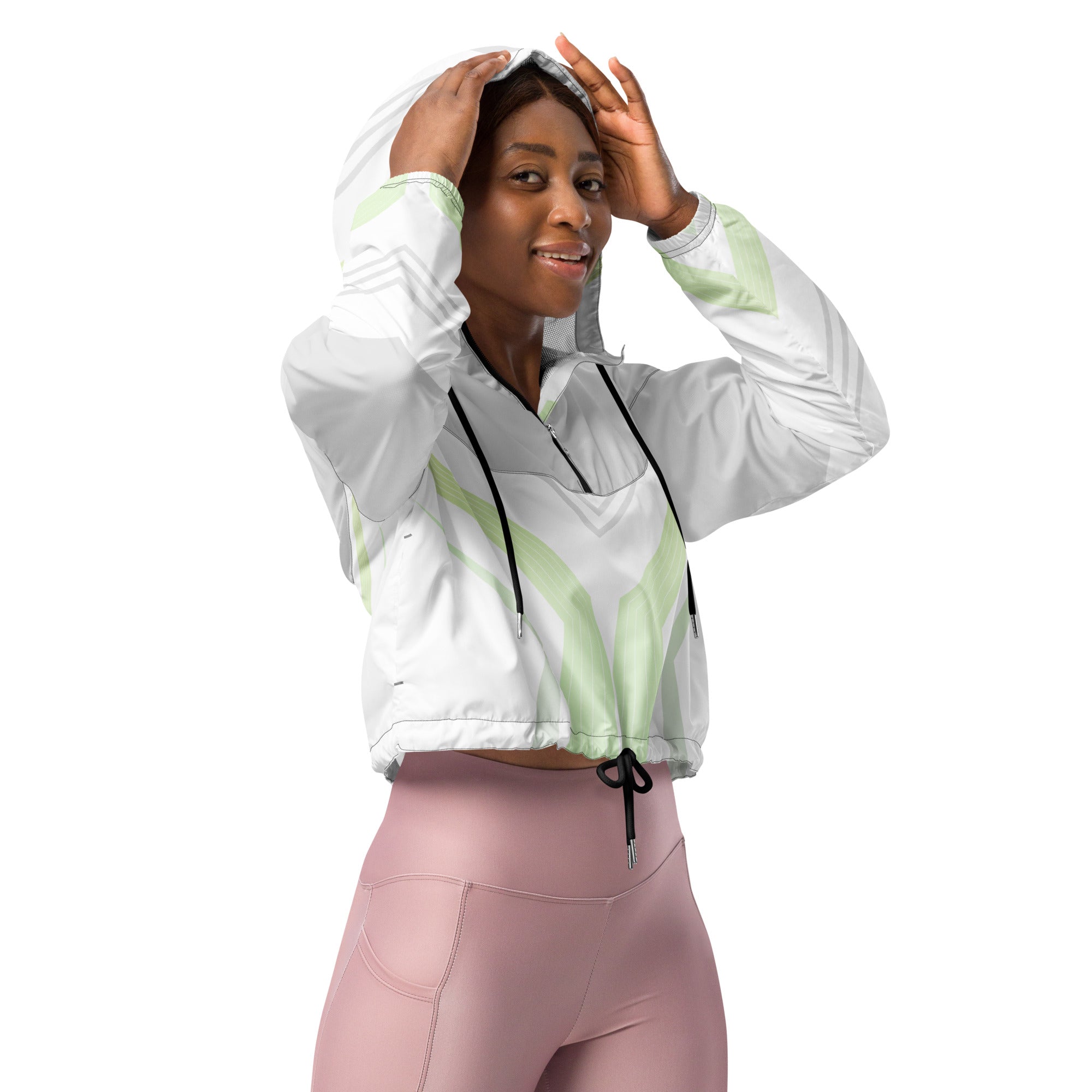 Women’s cropped windbreaker- Geometric I