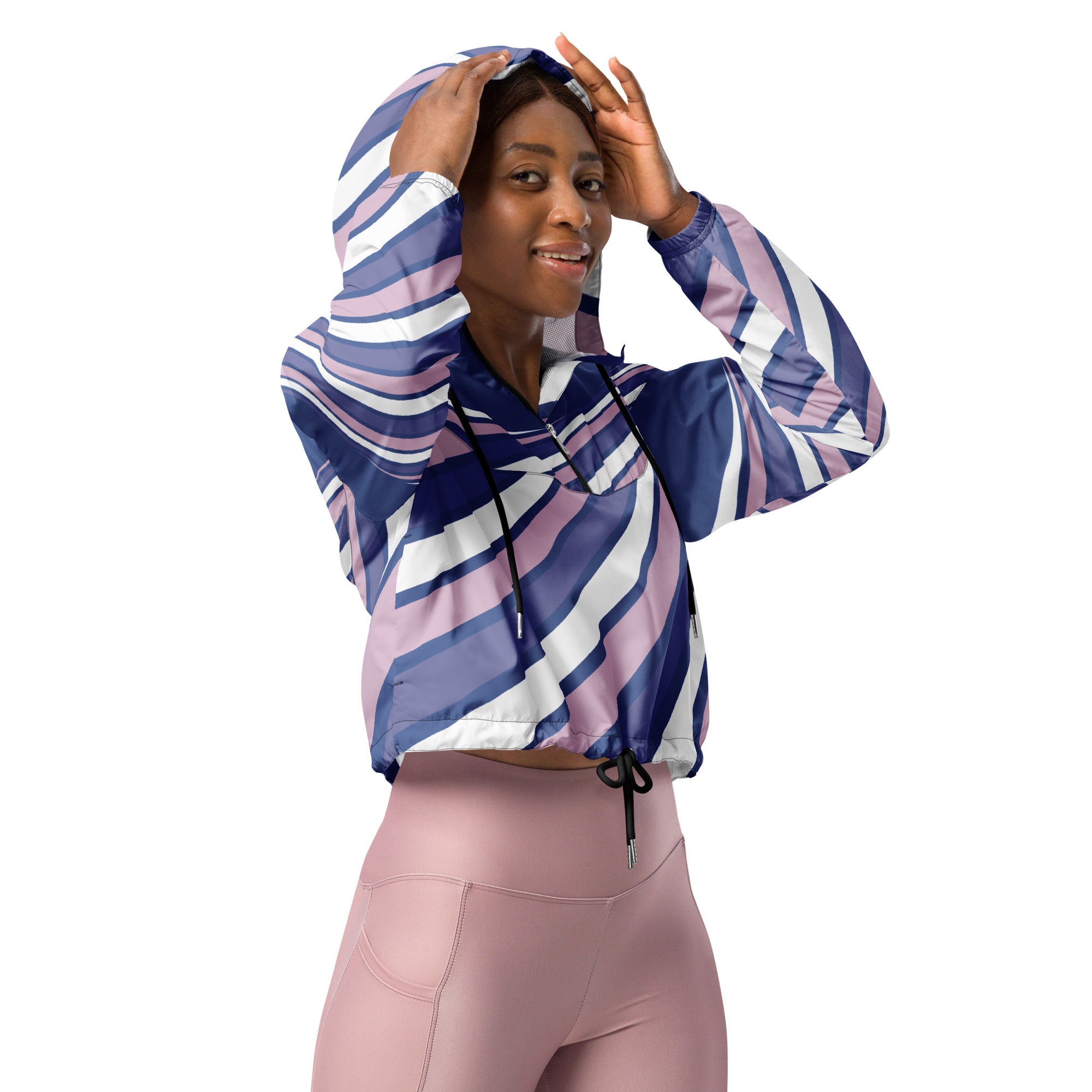 Women’s cropped windbreaker- Purple Swirl