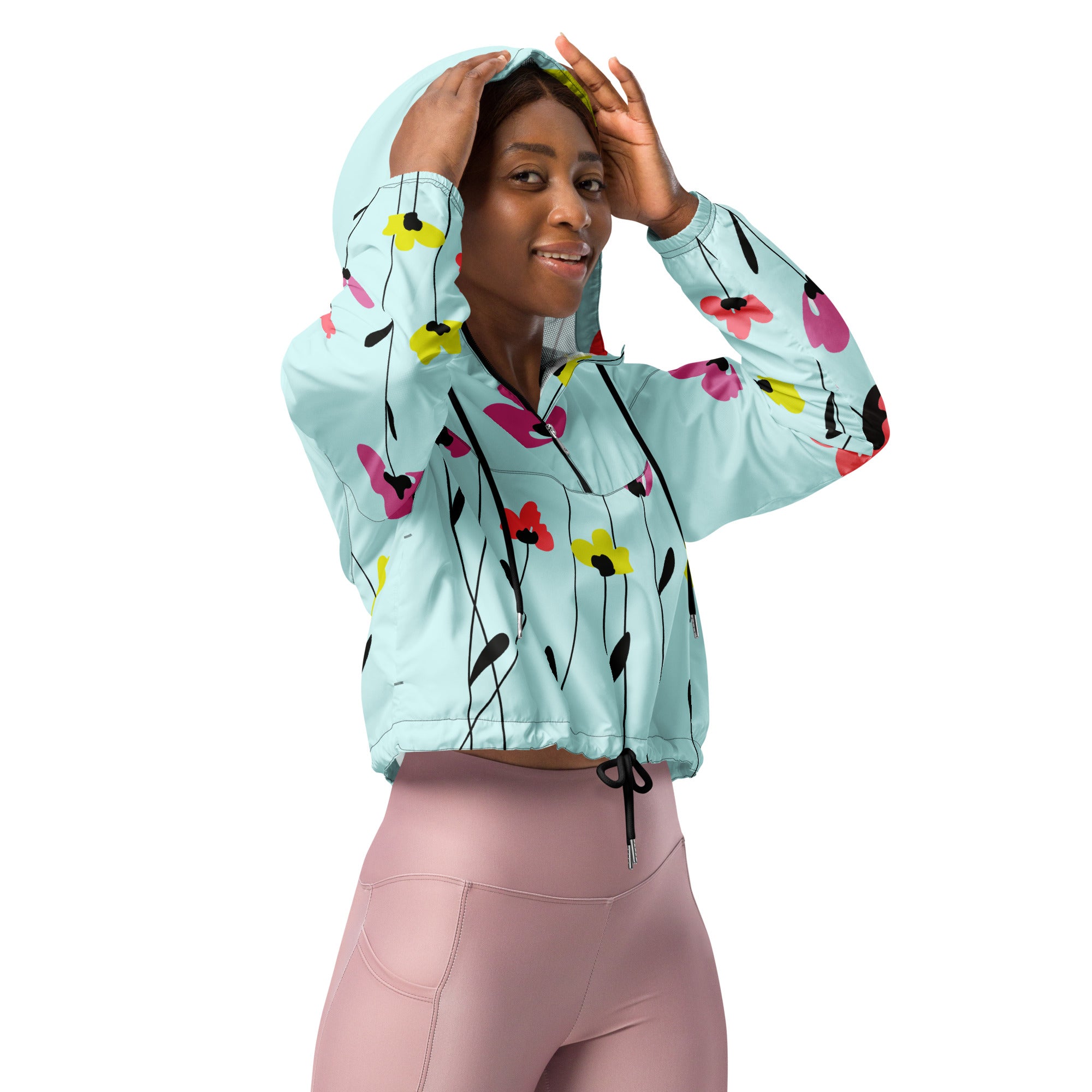 Women’s cropped windbreaker- Floral I