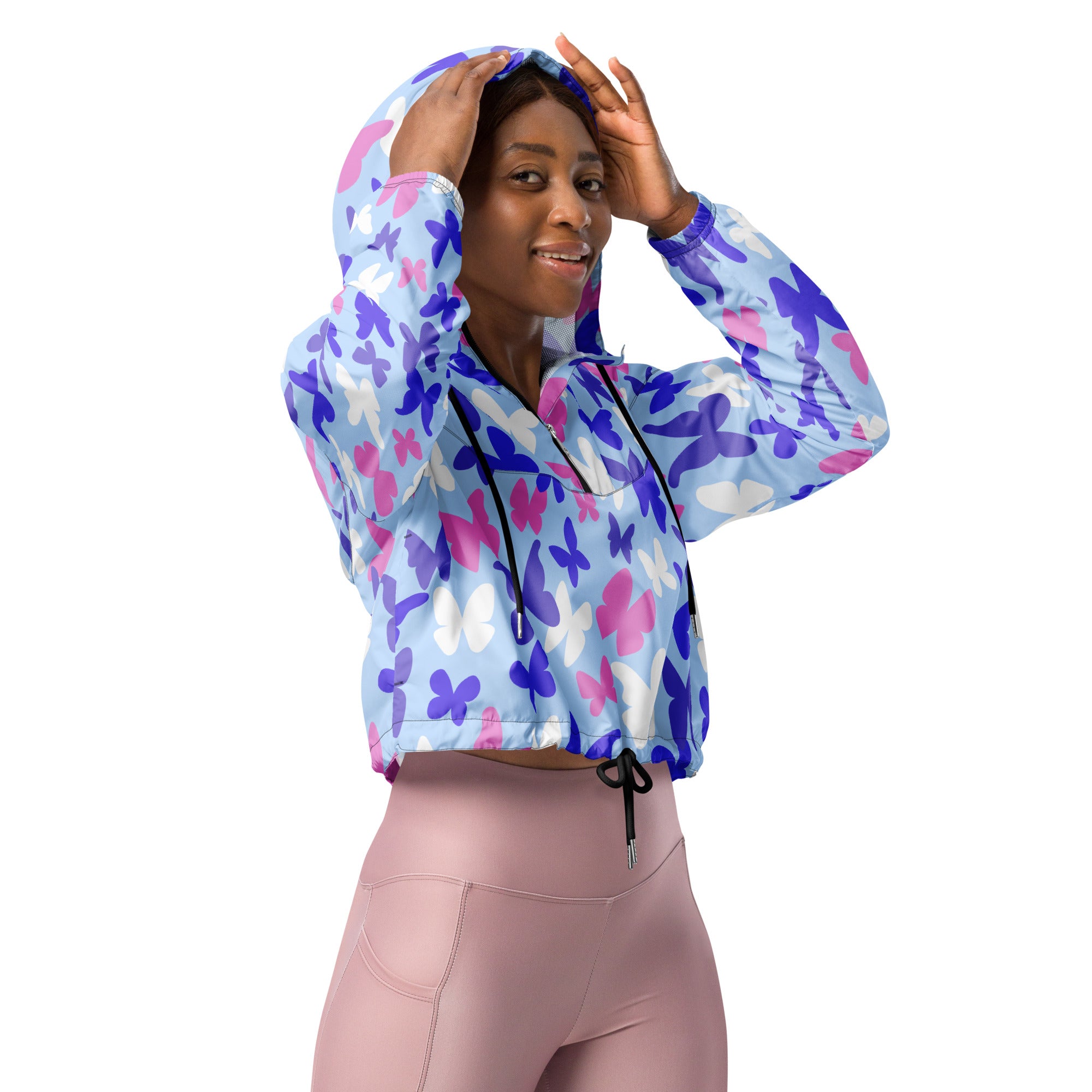 Women’s cropped windbreaker- Butterflies