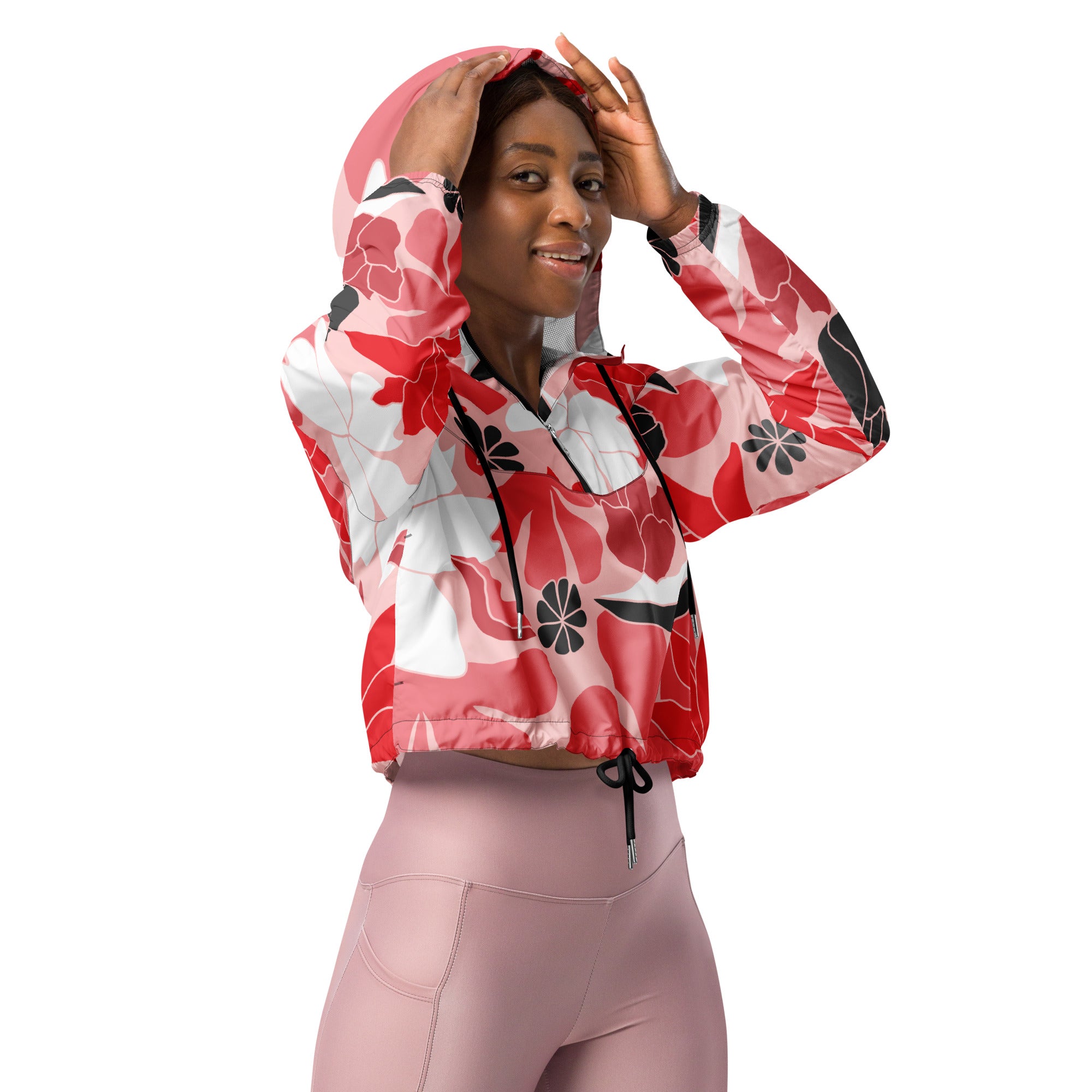 Women’s cropped windbreaker- Floral II