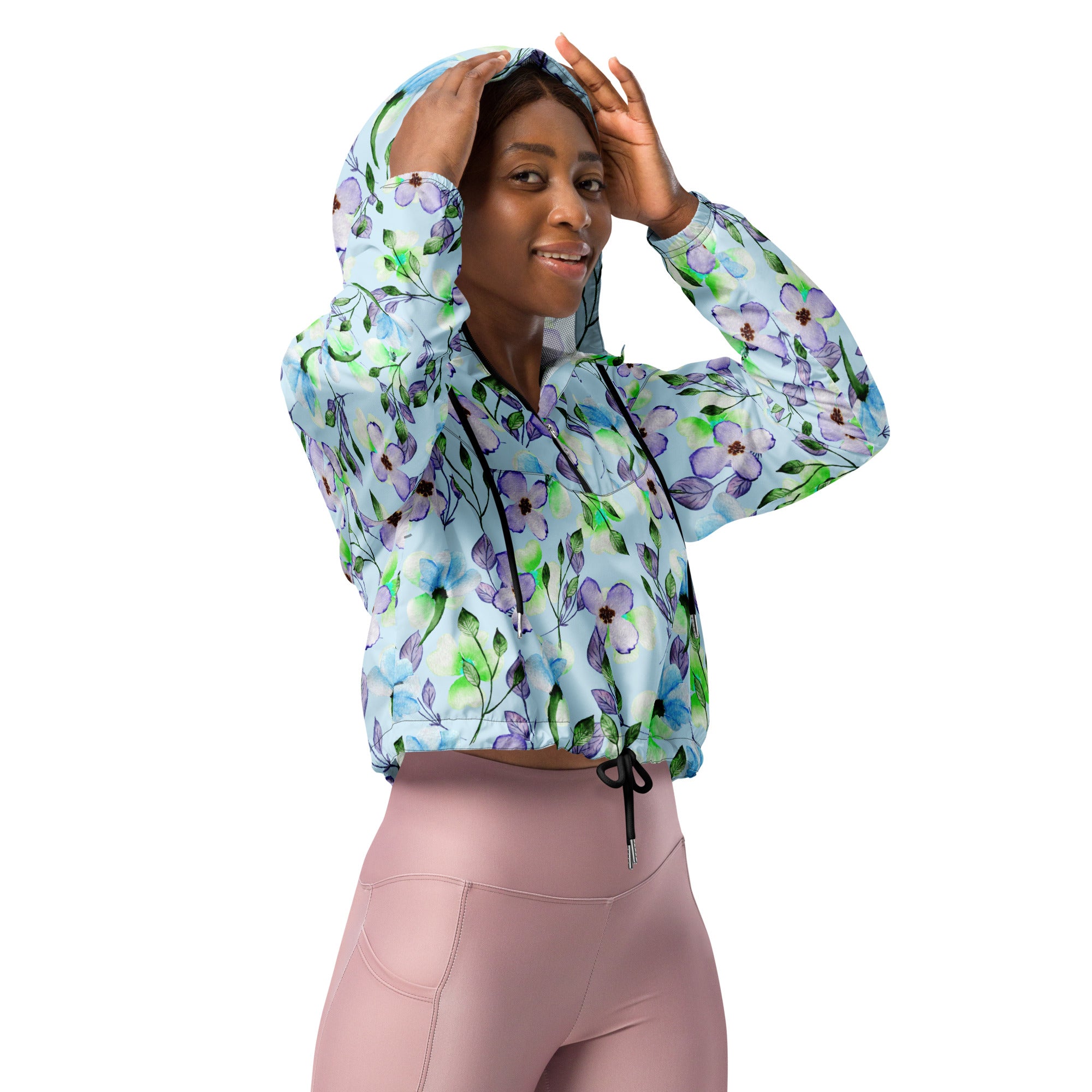 Women’s cropped windbreaker- Floral III