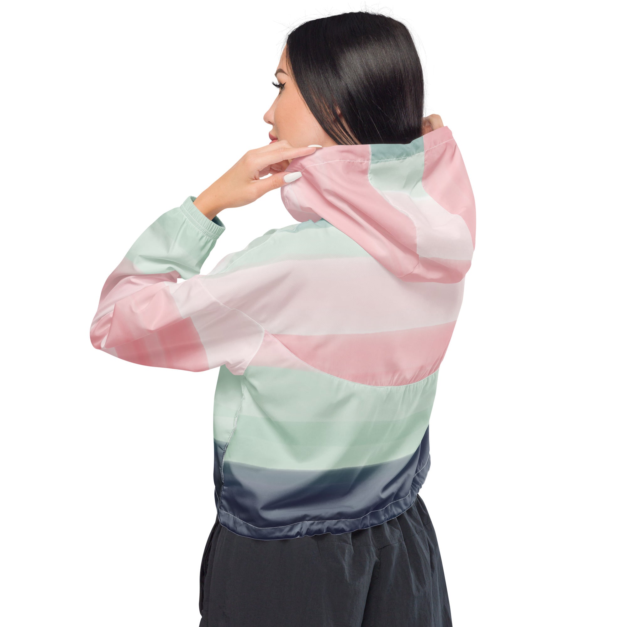 Women’s cropped windbreaker- Watercolor I