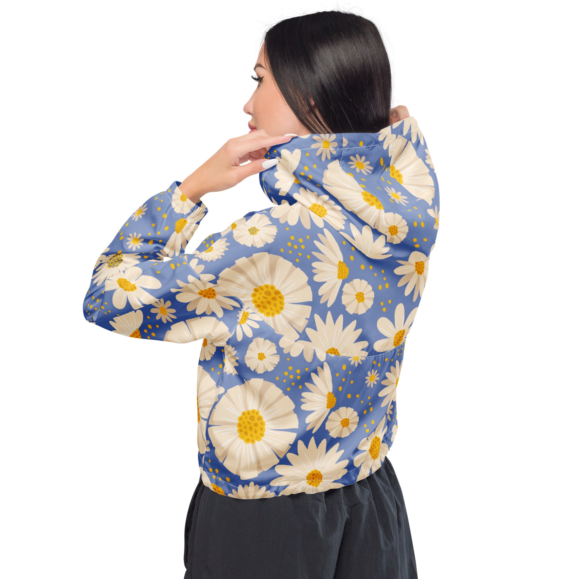 Women’s cropped windbreaker- Daisies