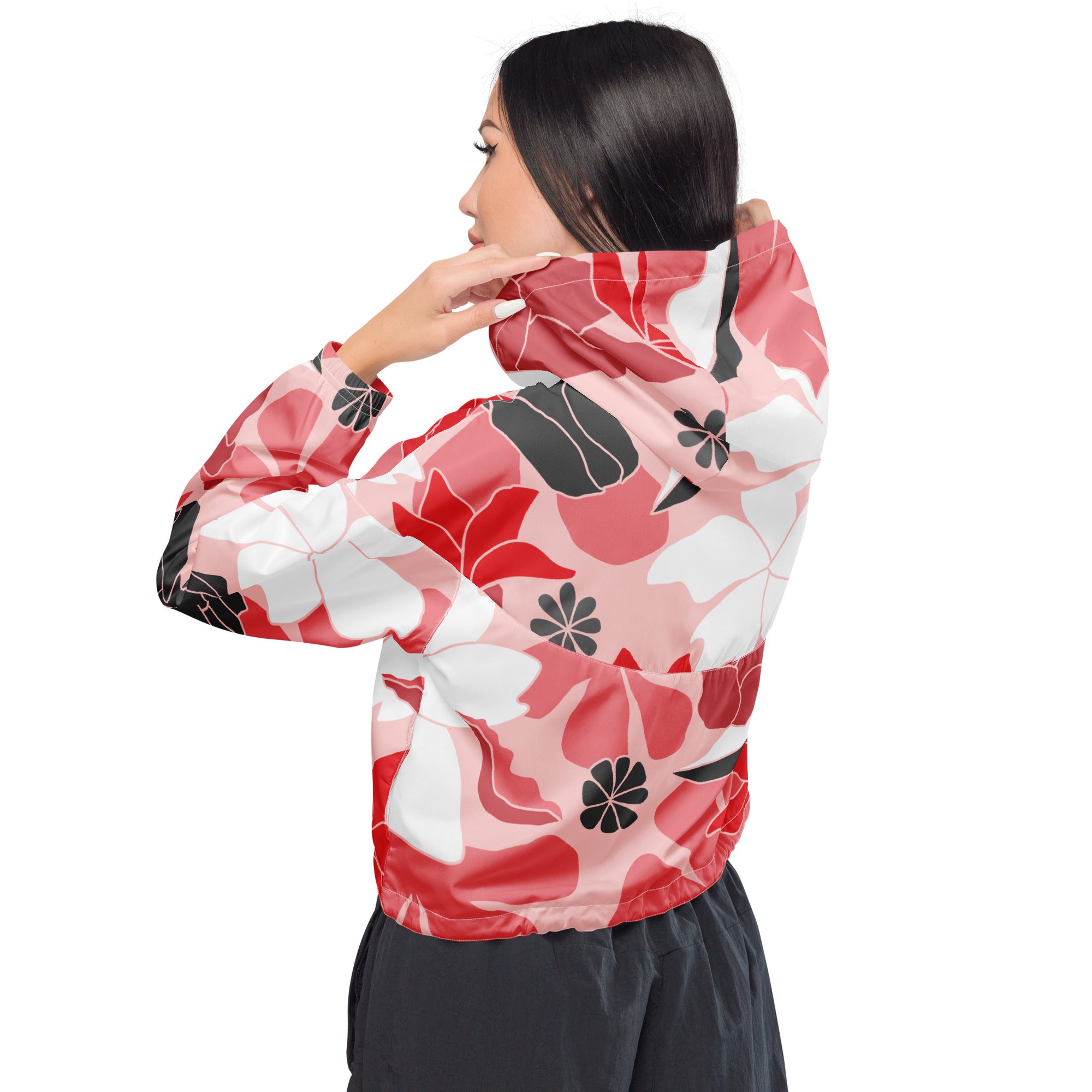 Women’s cropped windbreaker- Floral II