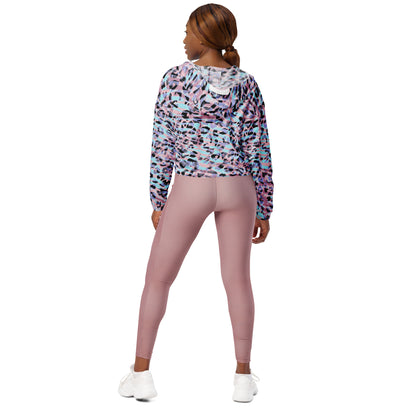 Women’s cropped windbreaker- Leopard Skin I