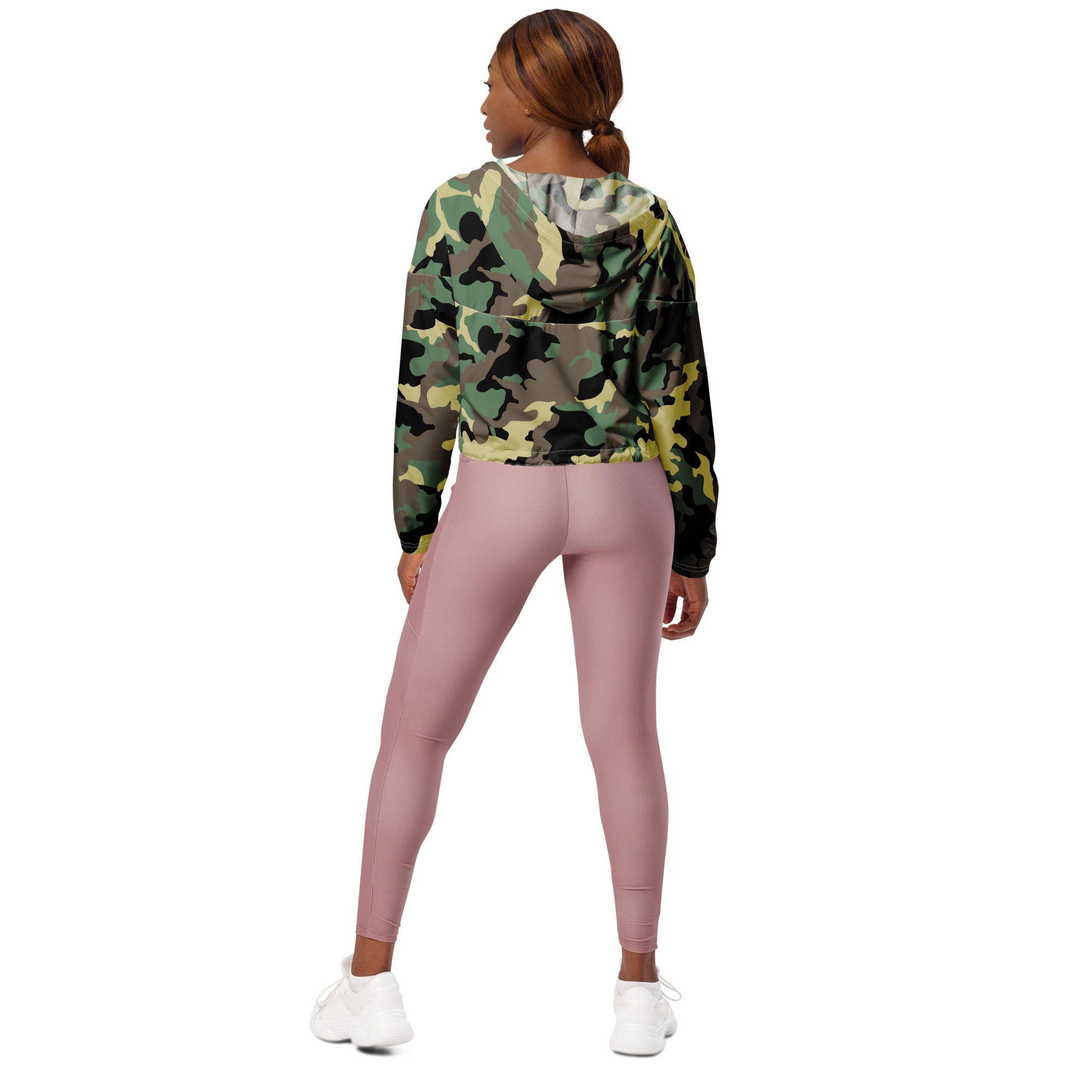 Women’s cropped windbreaker- Camo Green