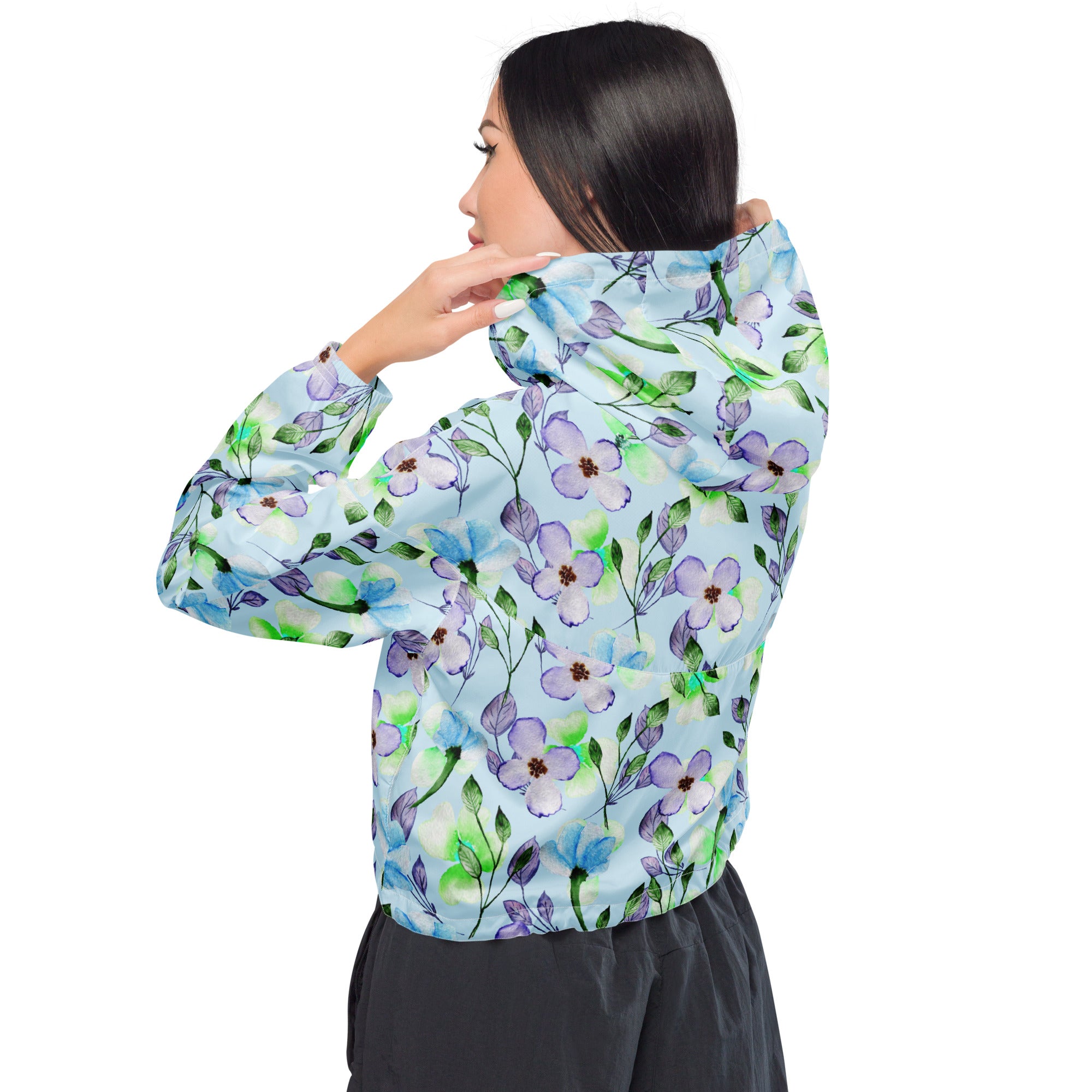 Women’s cropped windbreaker- Floral III