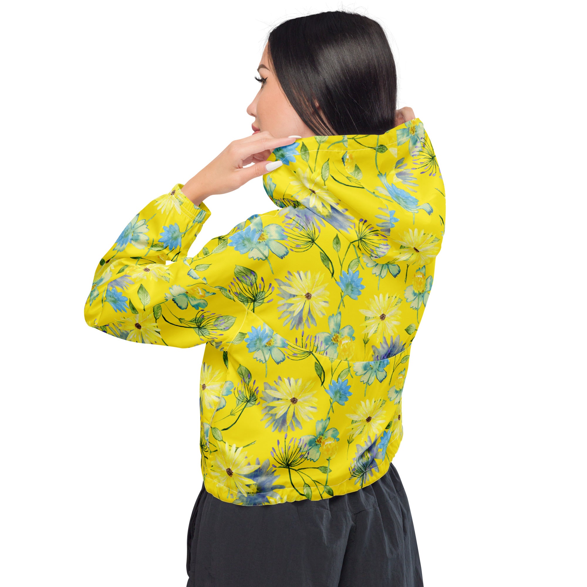 Women’s cropped windbreaker- Floral IV