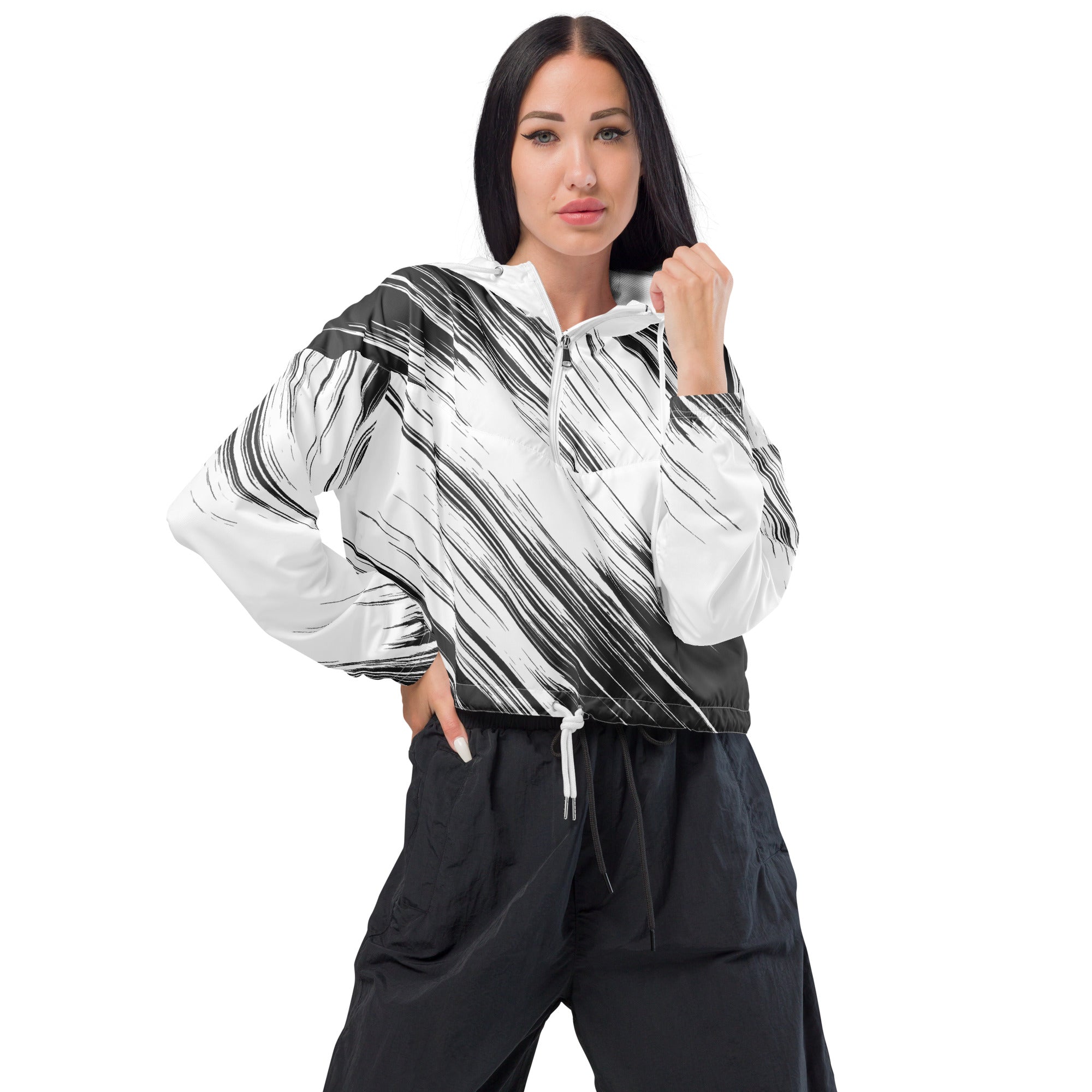 Women’s cropped windbreaker- Abstract I