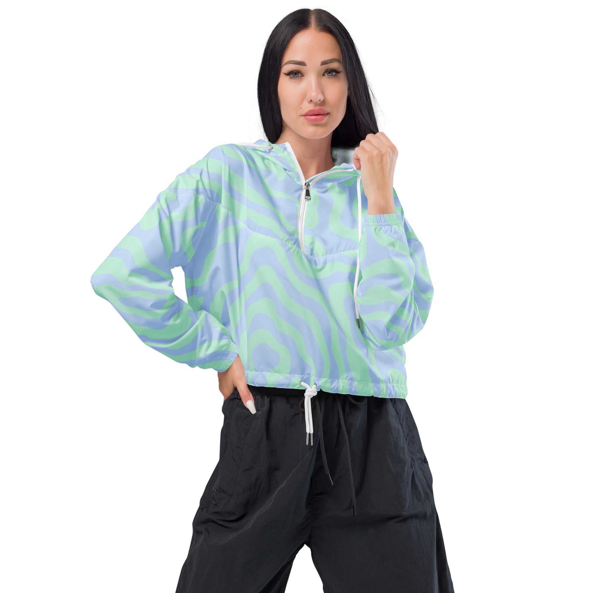 Women’s cropped windbreaker- Abstract II