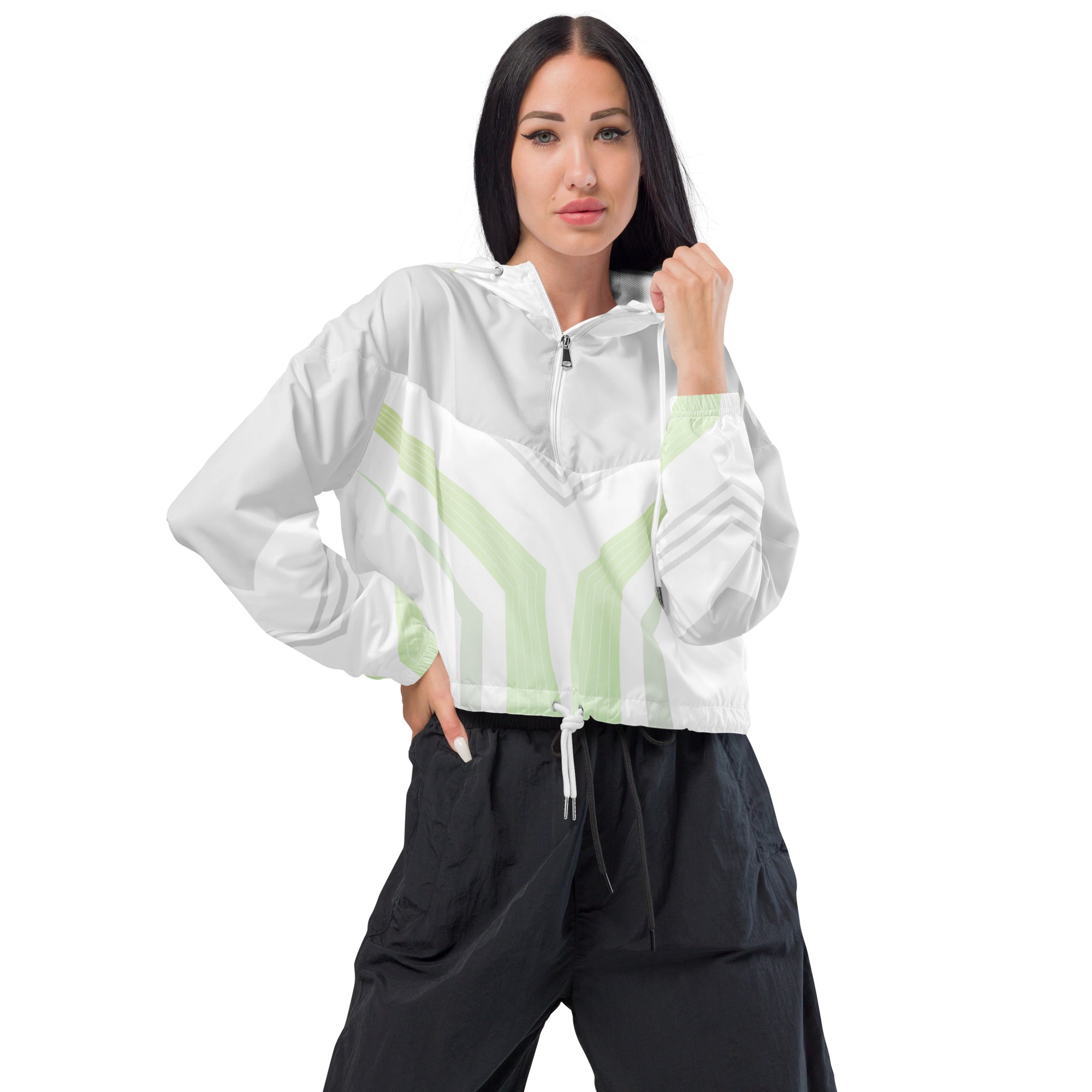 Women’s cropped windbreaker- Geometric I