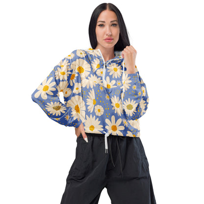 Women’s cropped windbreaker- Daisies