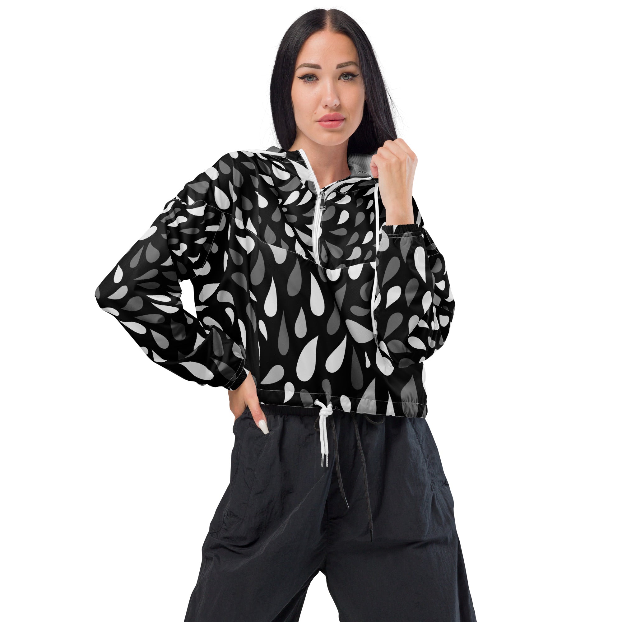 Women’s cropped windbreaker- Abstract IV