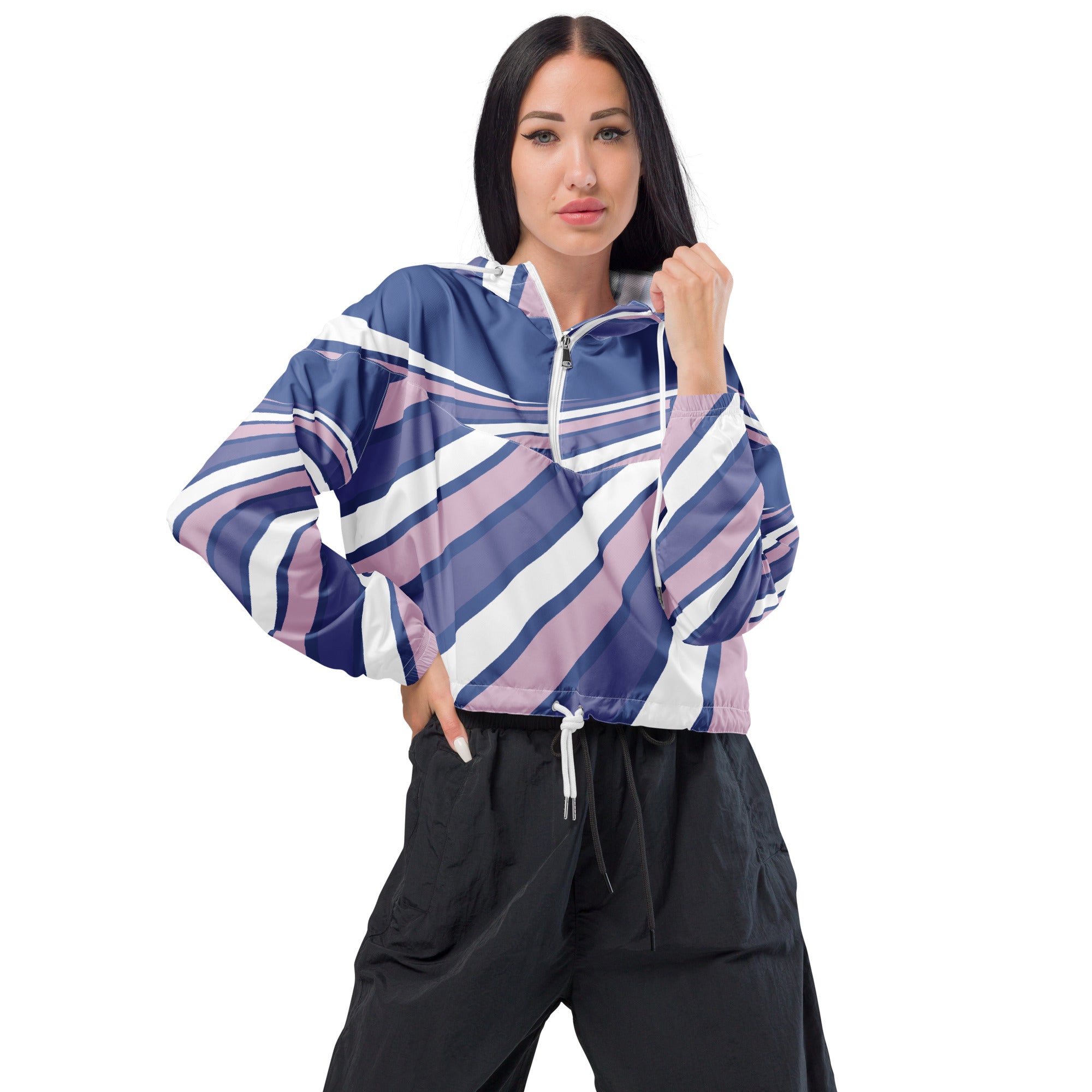 Women’s cropped windbreaker- Purple Swirl