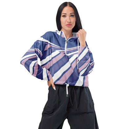 Women’s cropped windbreaker- Purple Swirl