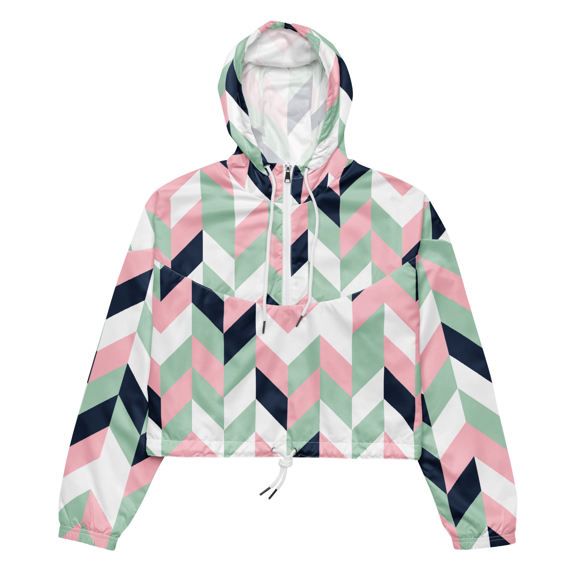 Women’s cropped windbreaker- Chevron