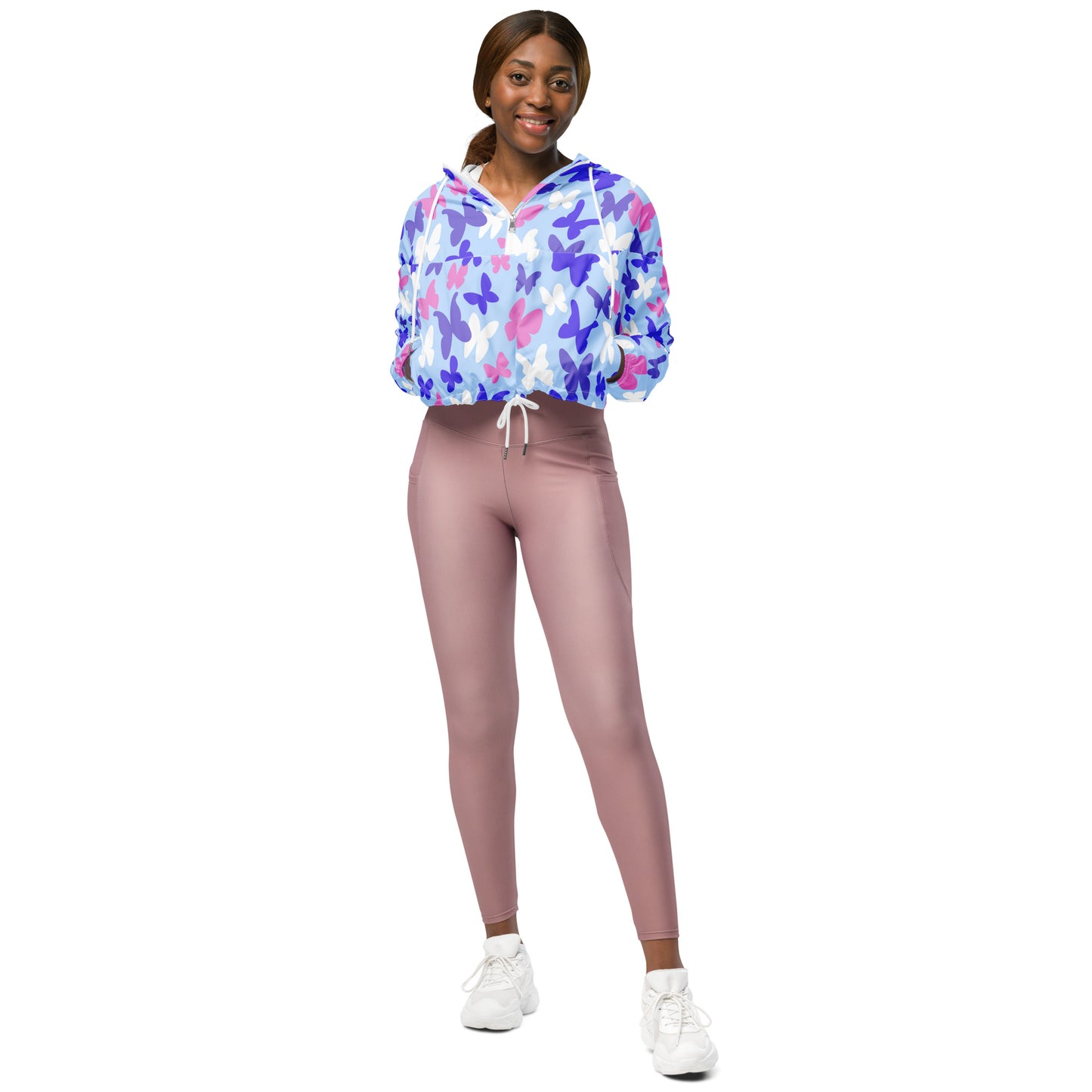 Women’s cropped windbreaker- Butterflies