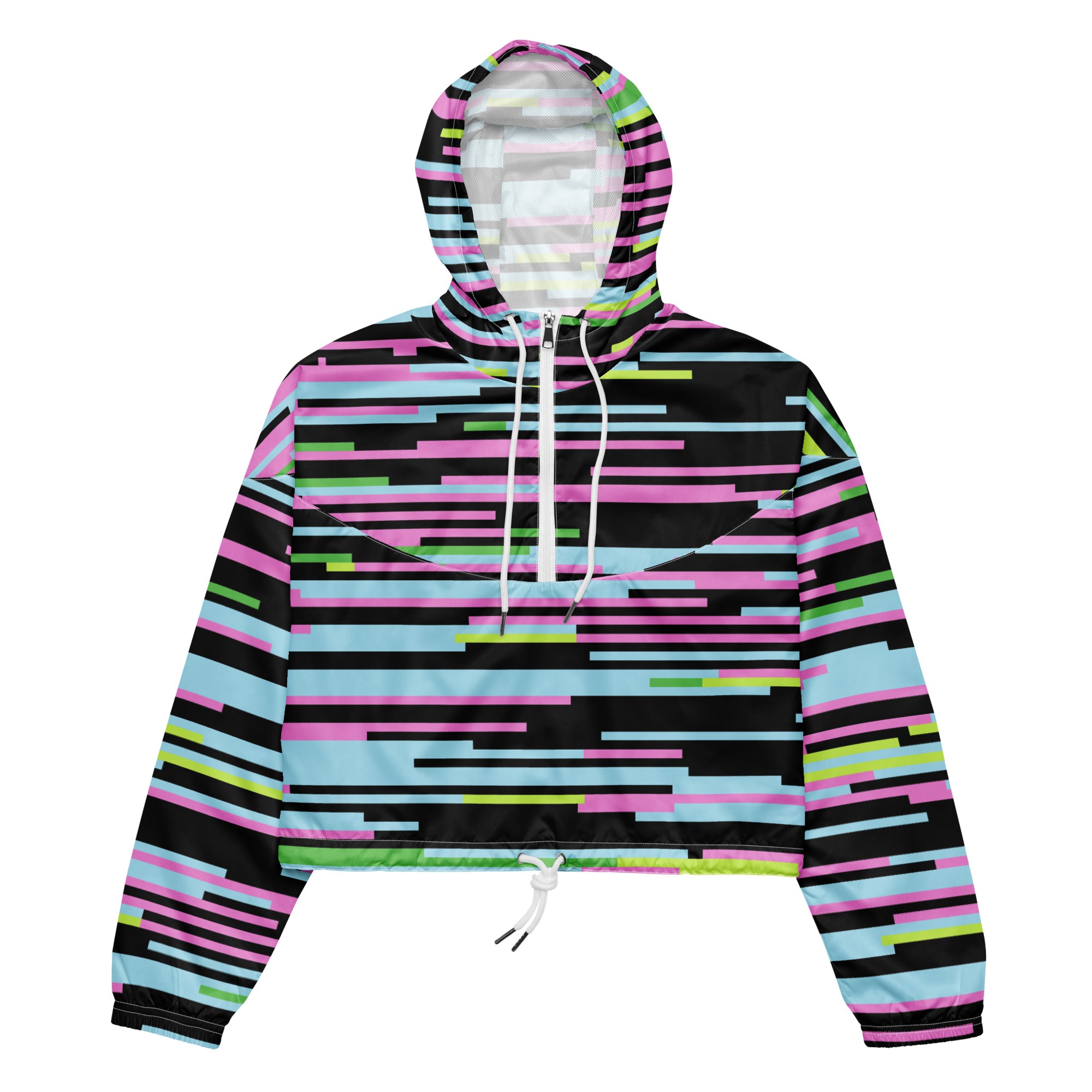 Women’s cropped windbreaker- Geometric II