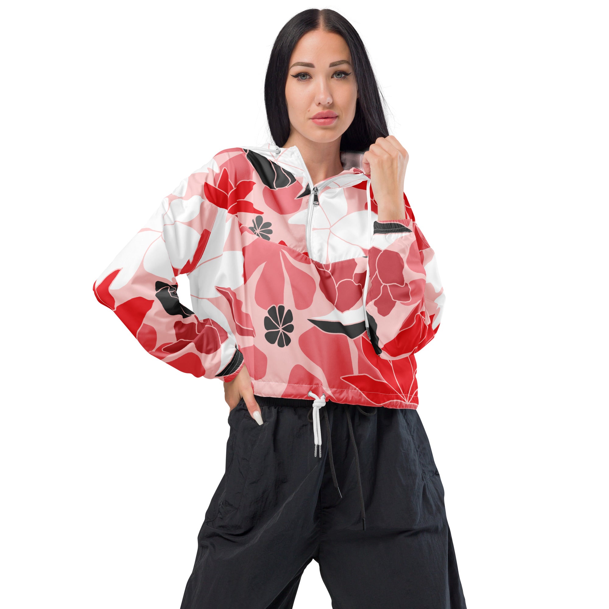 Women’s cropped windbreaker- Floral II