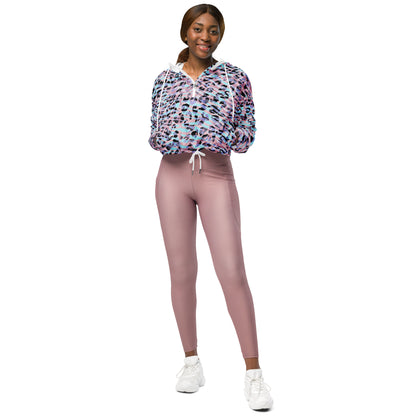Women’s cropped windbreaker- Leopard Skin I