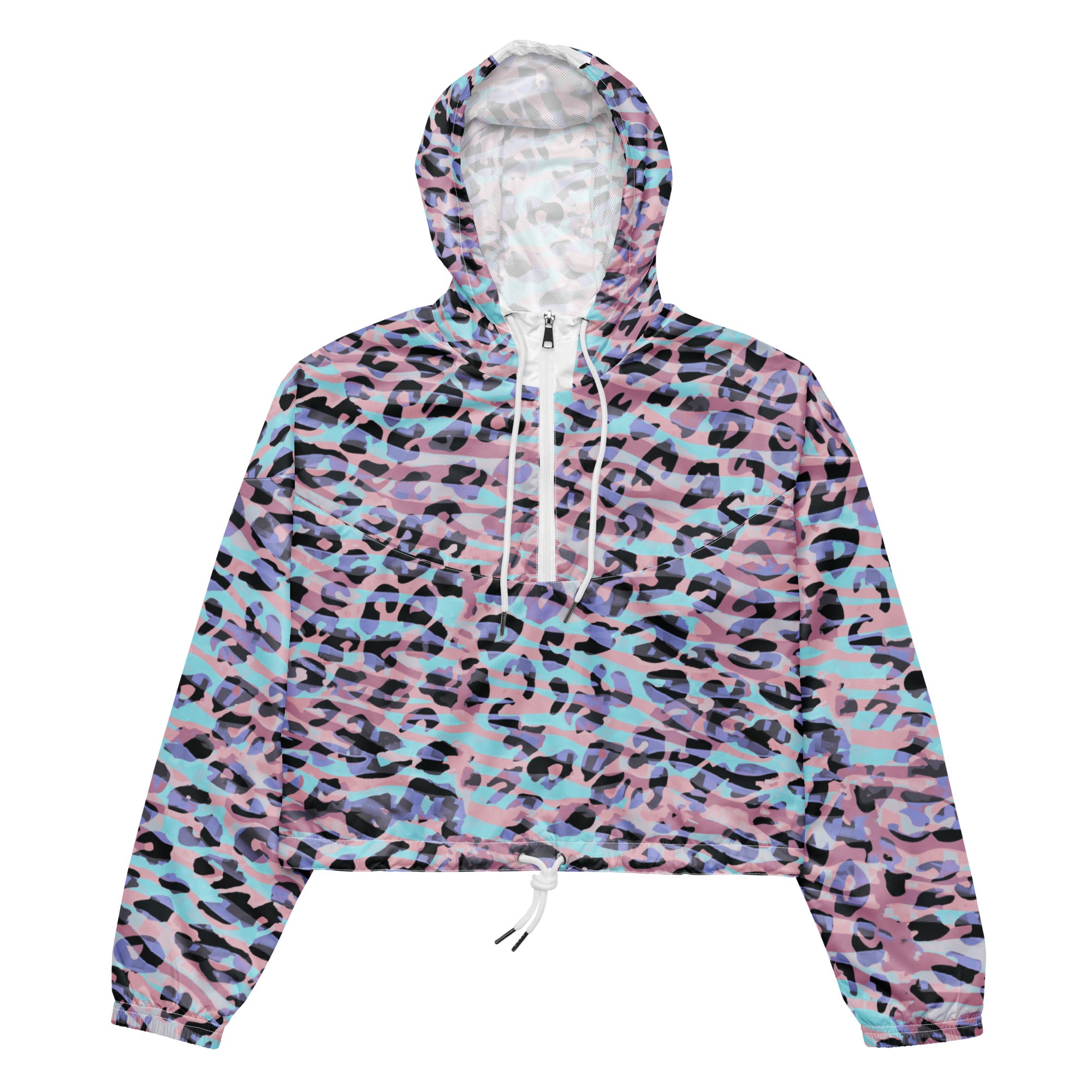 Women’s cropped windbreaker- Leopard Skin I