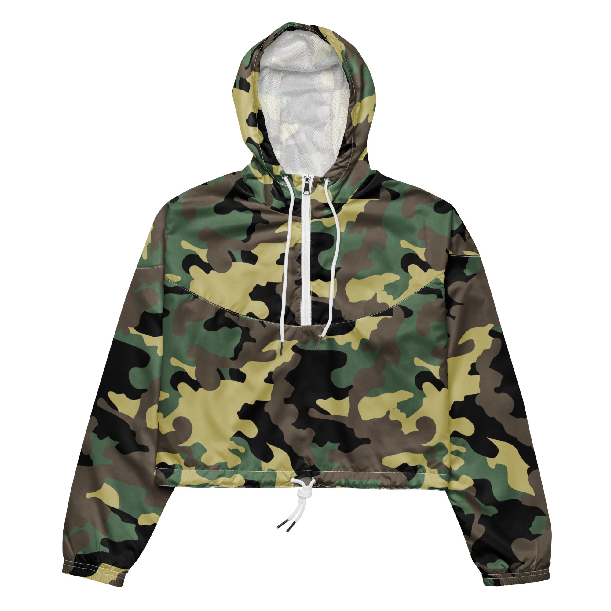 Women’s cropped windbreaker- Camo Green