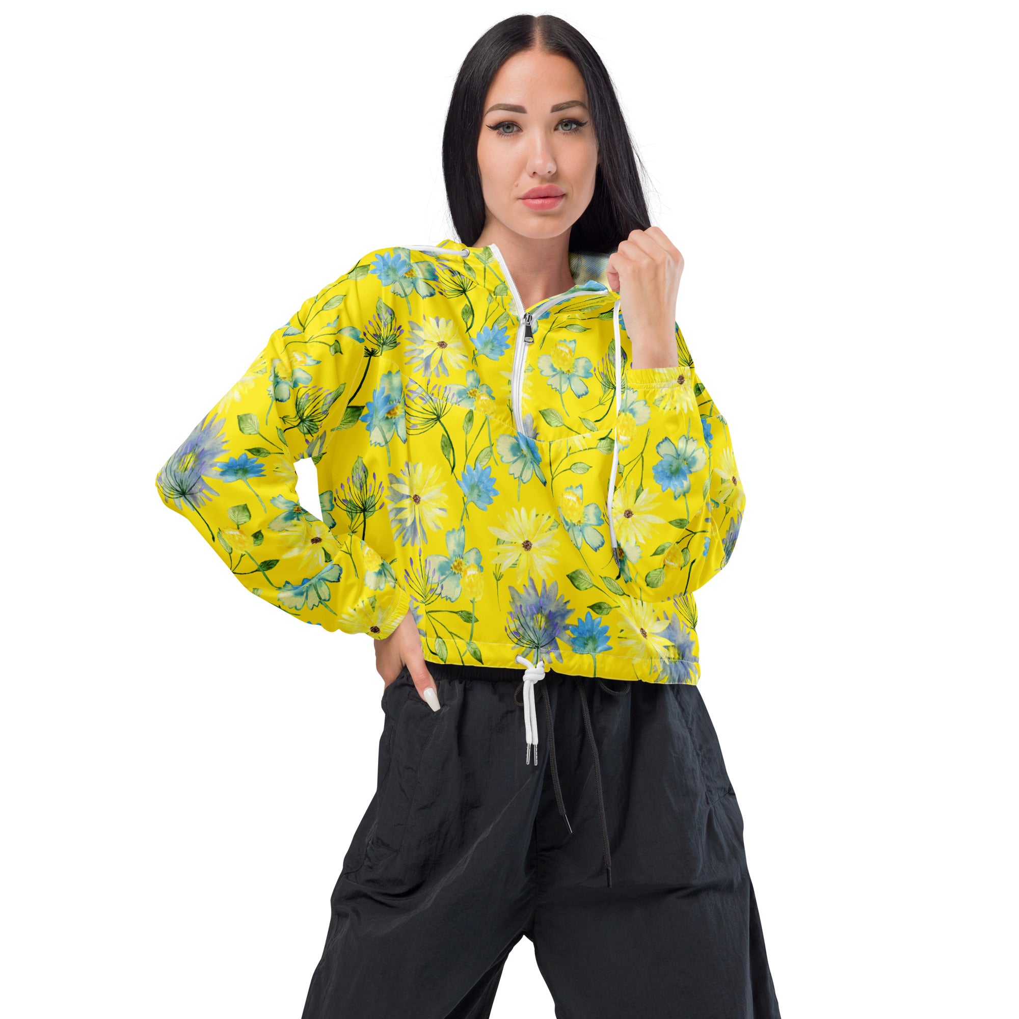 Women’s cropped windbreaker- Floral IV