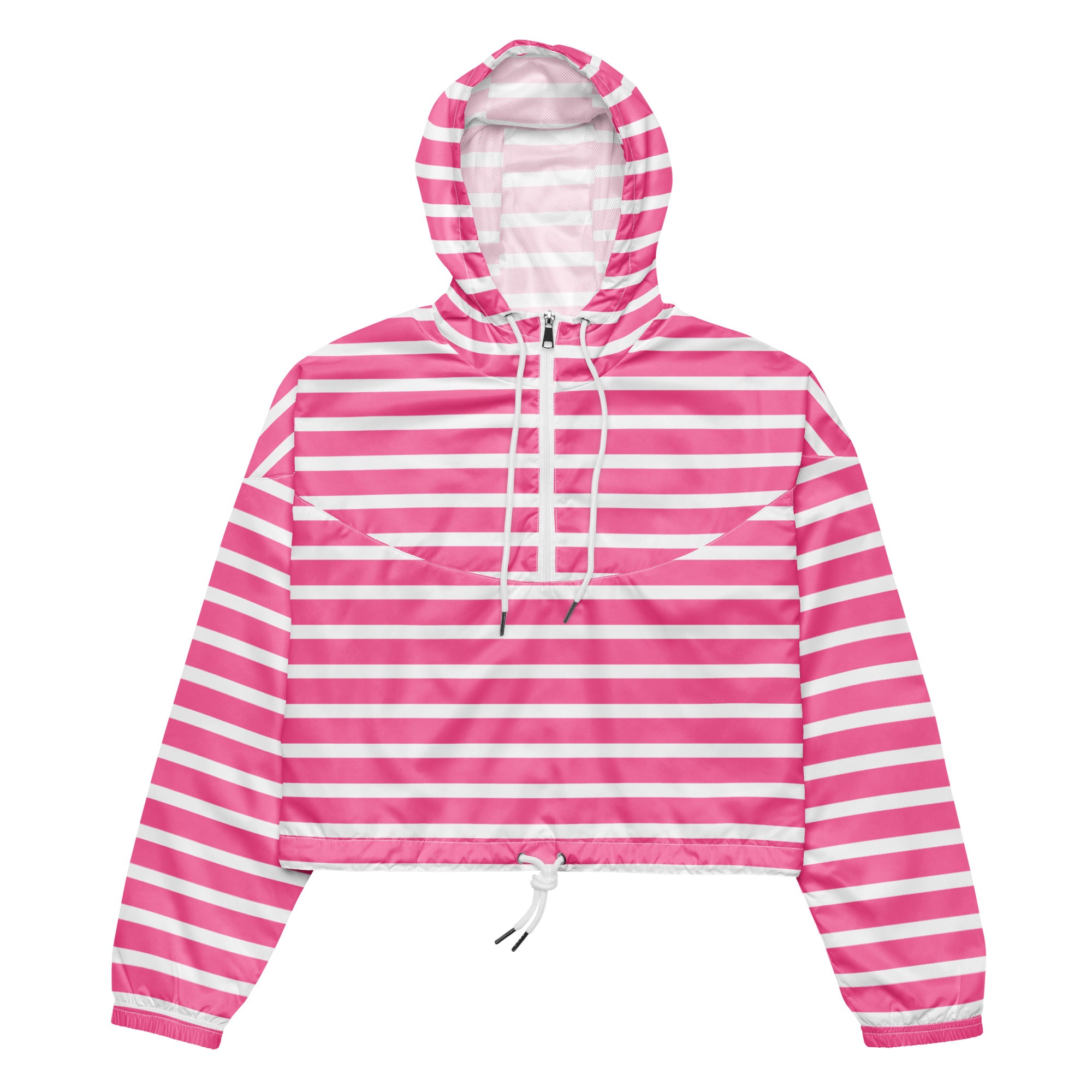 Women’s cropped windbreaker- Pink Stripes