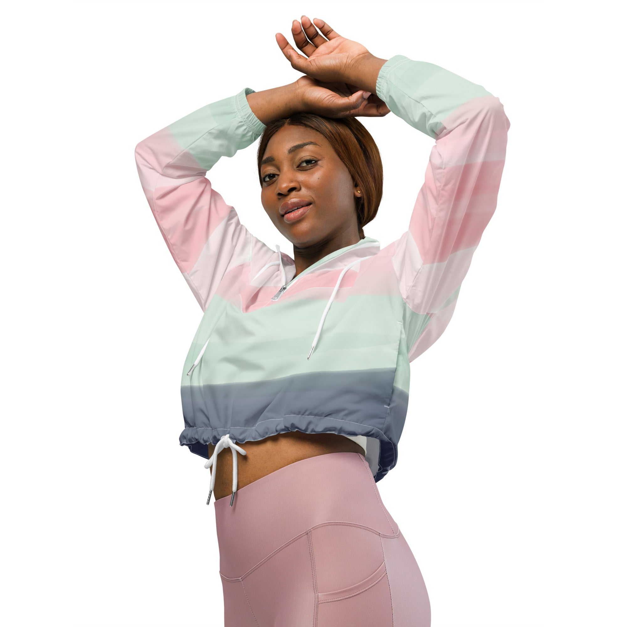 Women’s cropped windbreaker- Watercolor I