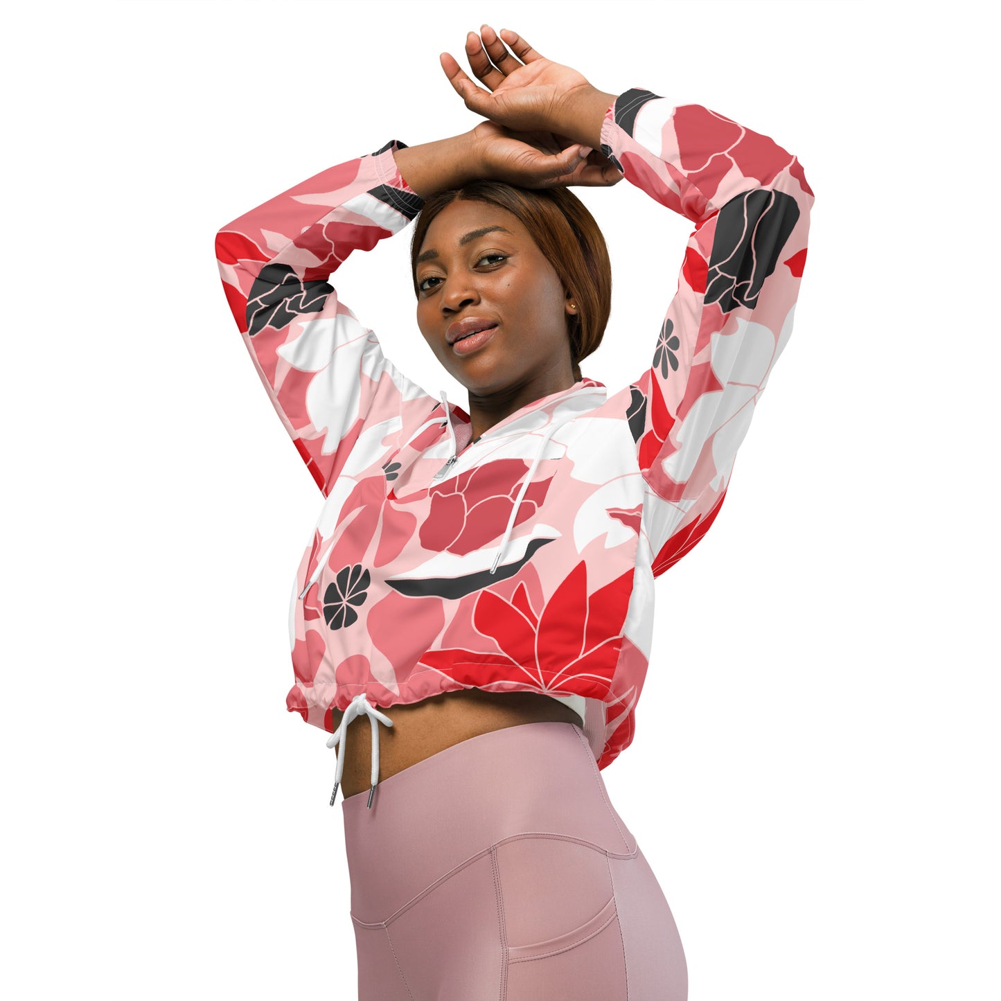 Women’s cropped windbreaker- Floral II