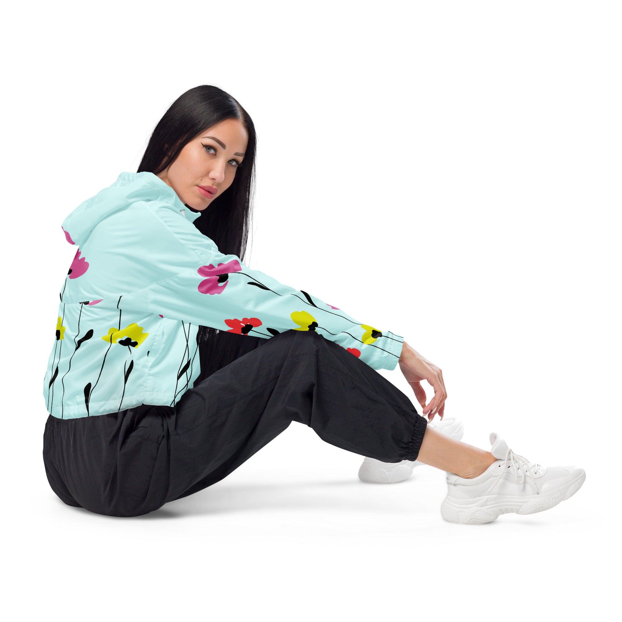 Women’s cropped windbreaker- Floral I