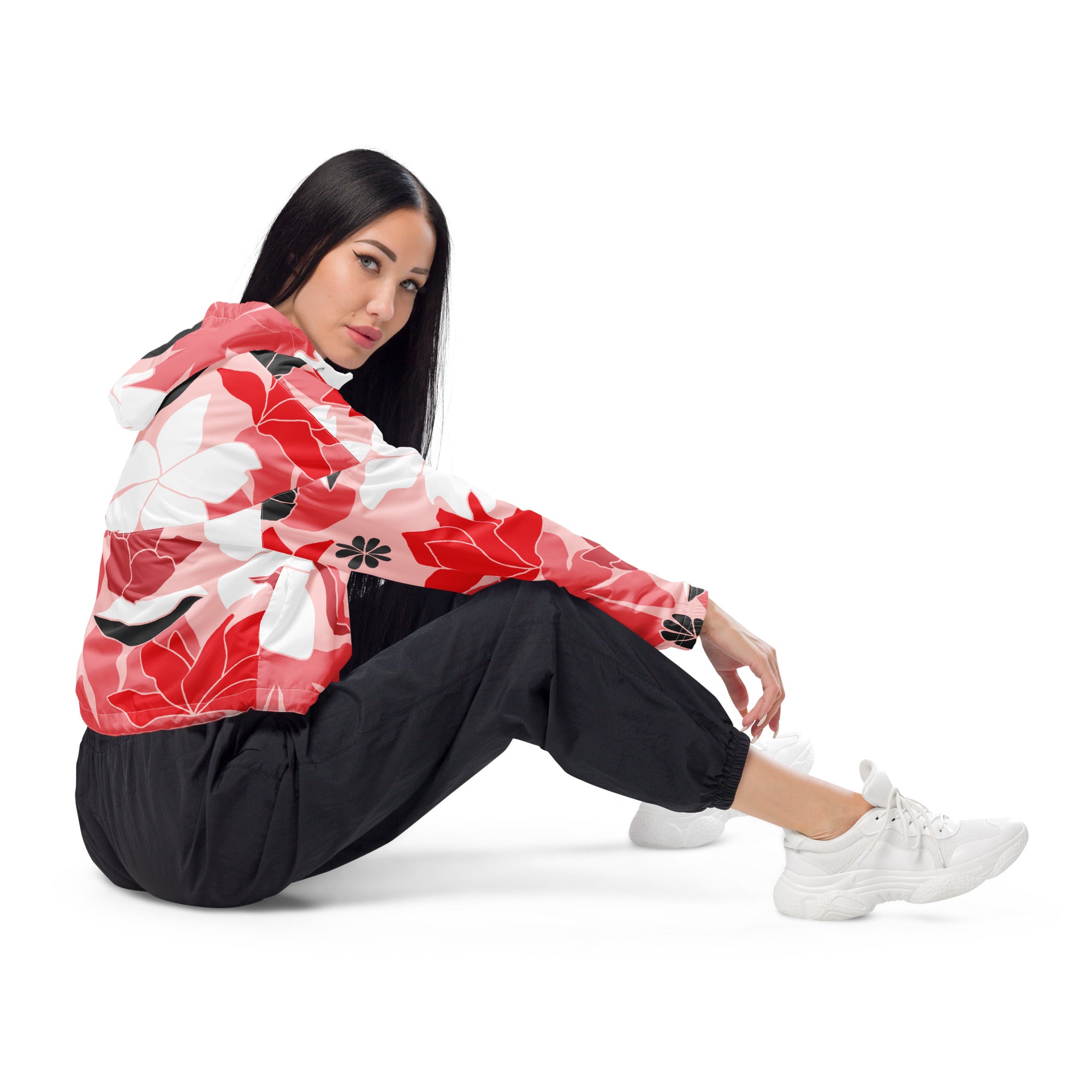 Women’s cropped windbreaker- Floral II