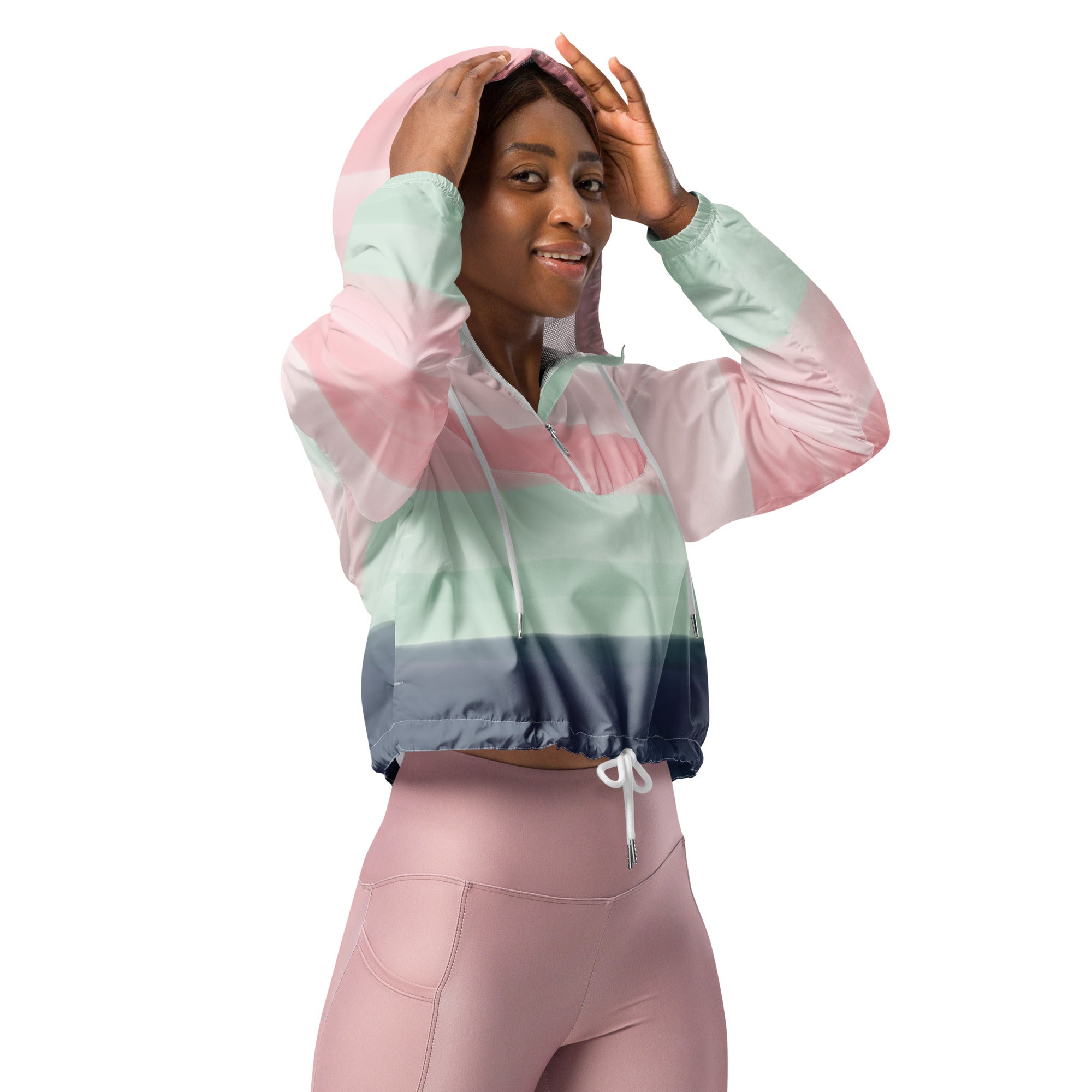 Women’s cropped windbreaker- Watercolor I