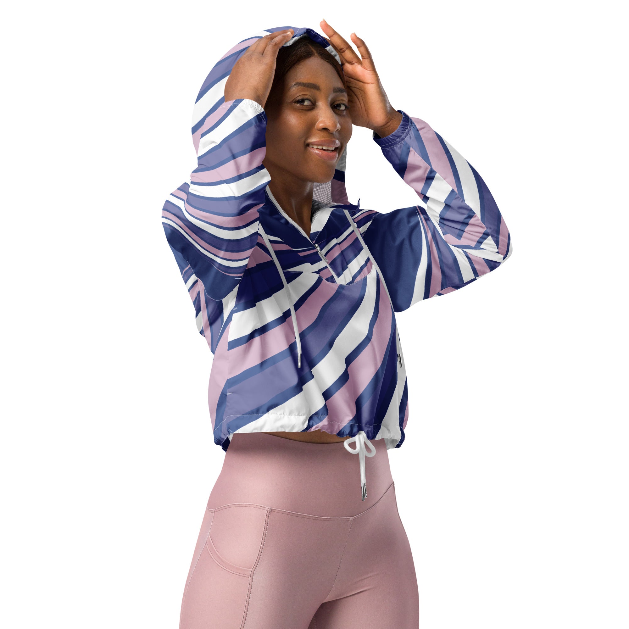 Women’s cropped windbreaker- Purple Swirl