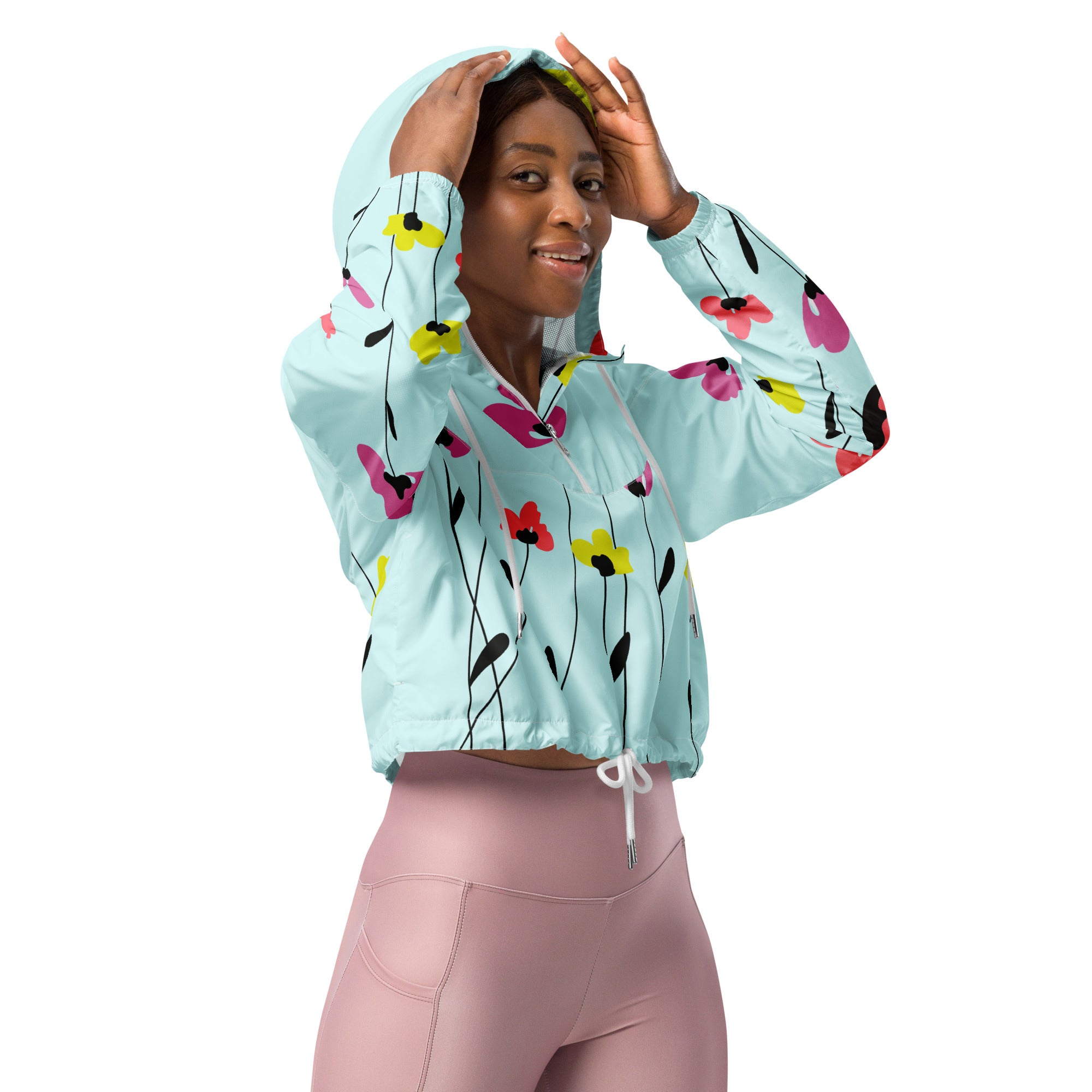 Women’s cropped windbreaker- Floral I