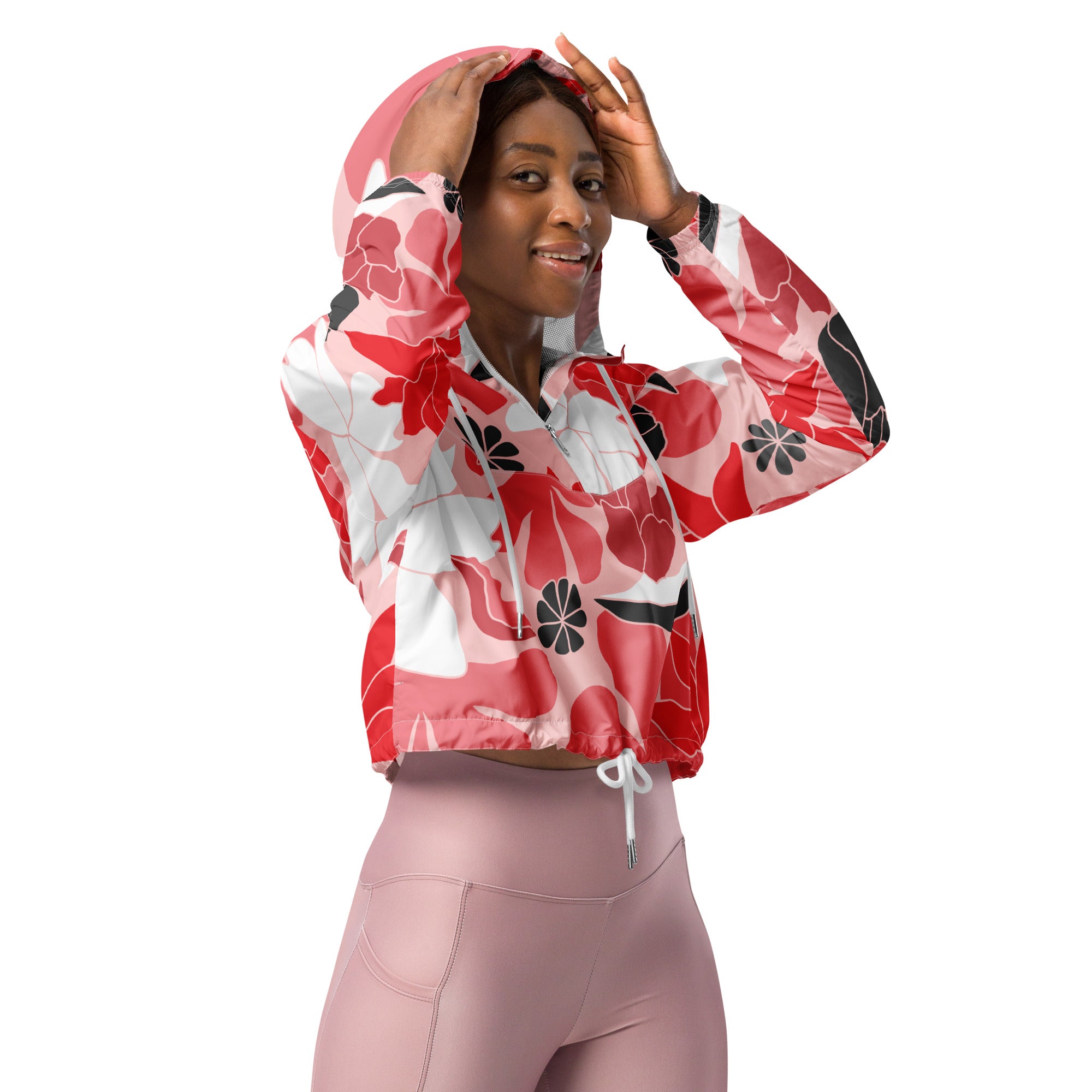 Women’s cropped windbreaker- Floral II