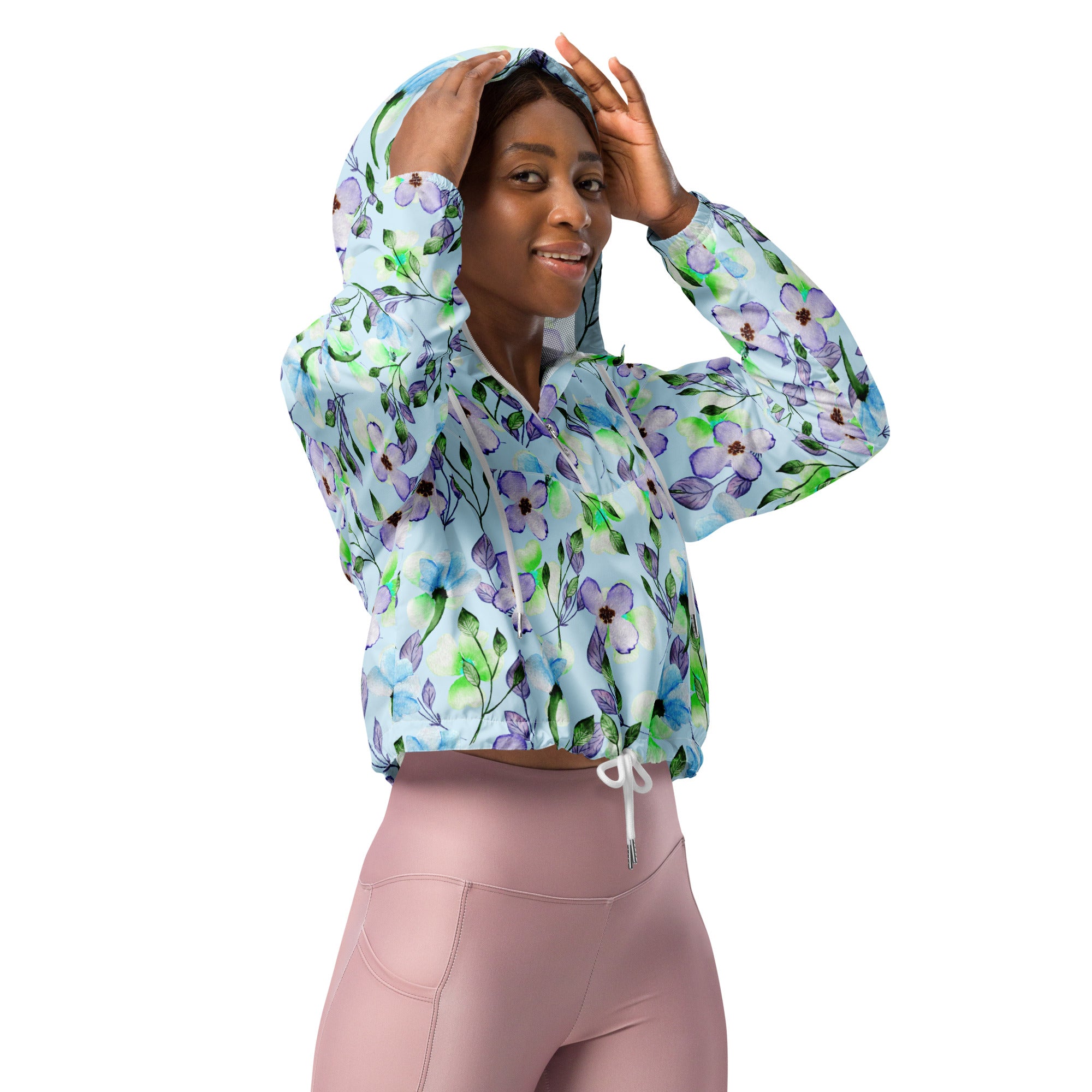 Women’s cropped windbreaker- Floral III