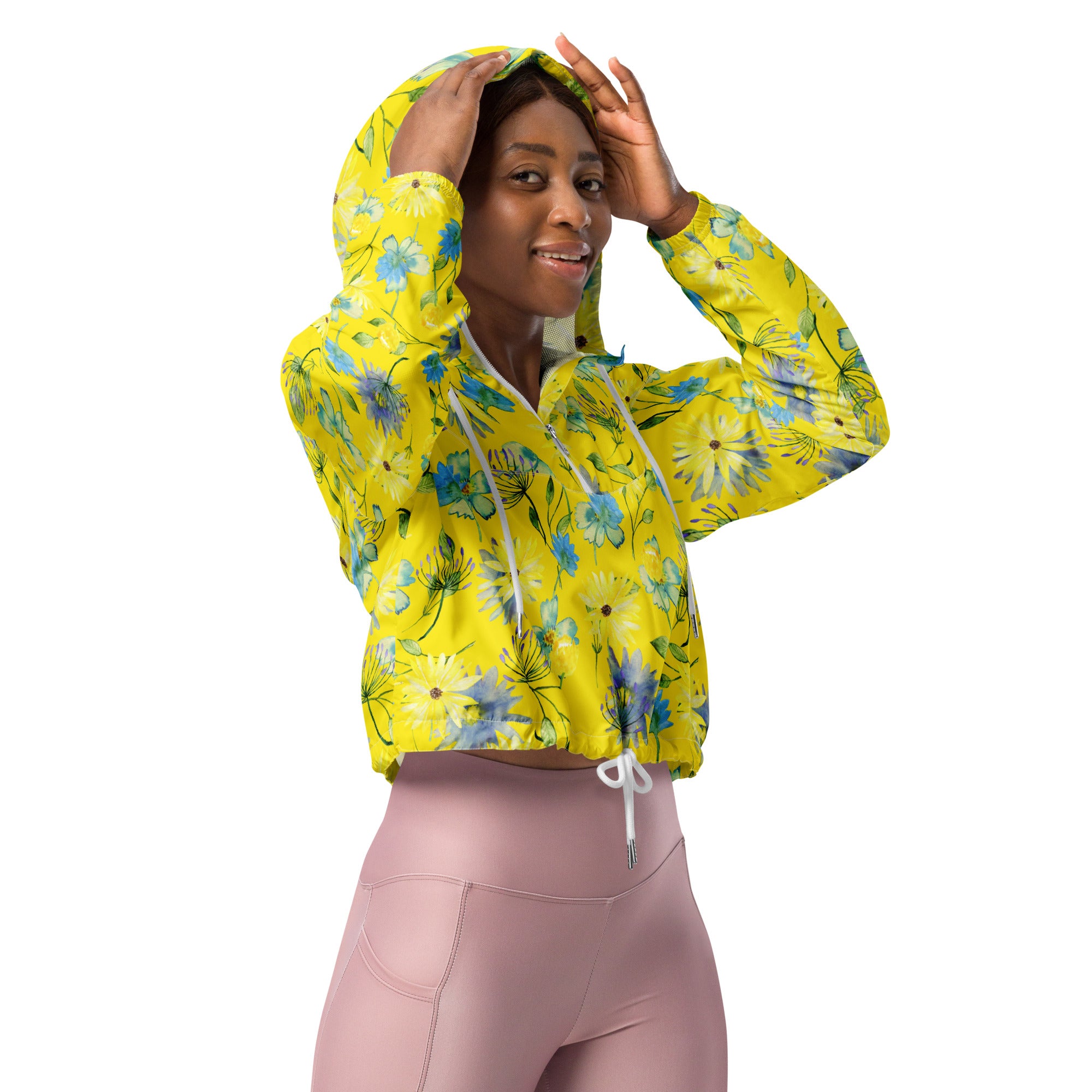 Women’s cropped windbreaker- Floral IV