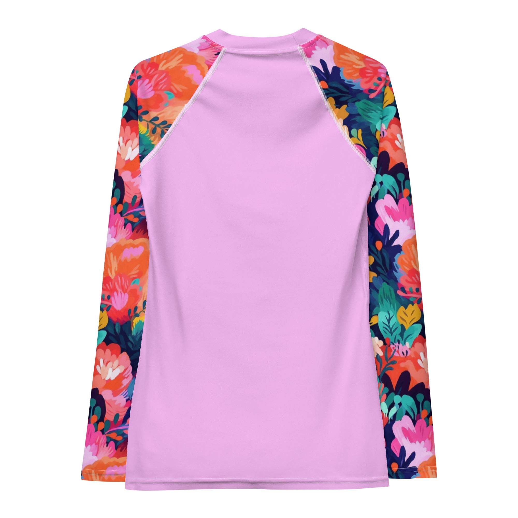 Women's Rash Guard- Watercolor flowers Light Pink