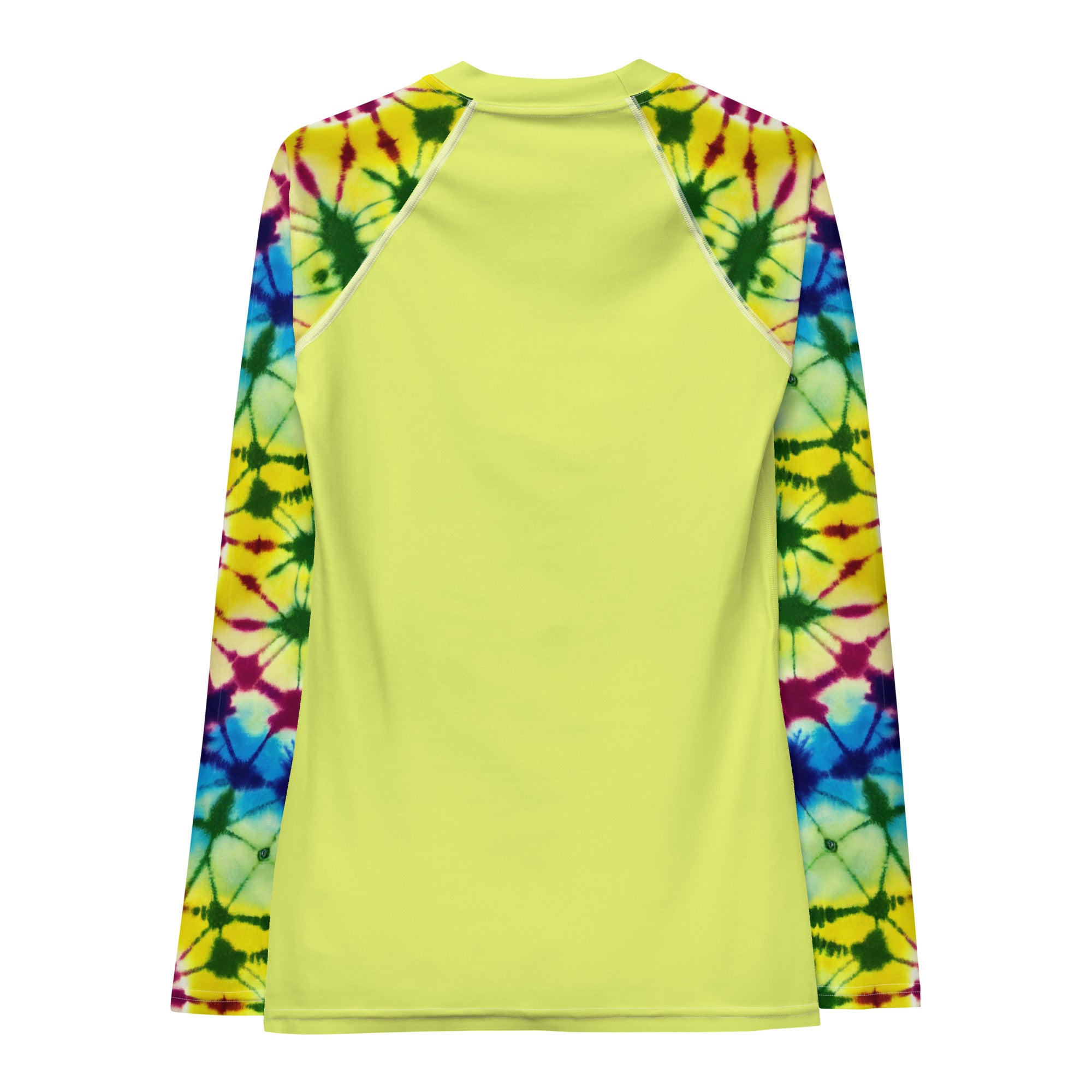 Women's Rash Guard- Tie dye Hearts Yellow