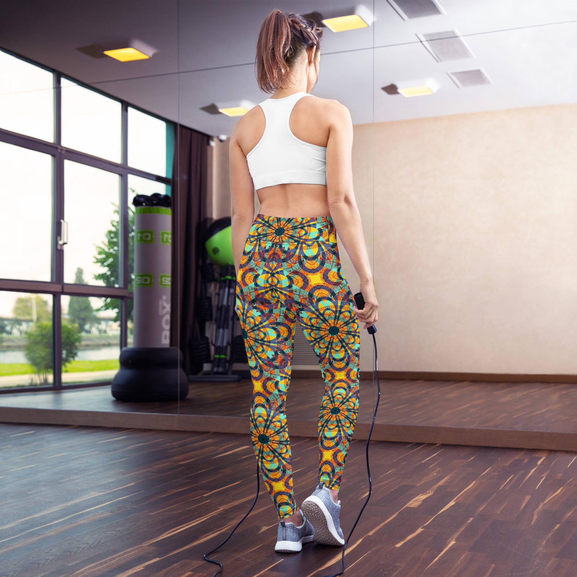 Yoga Leggings- Floral Kaleidoscope Multicolour