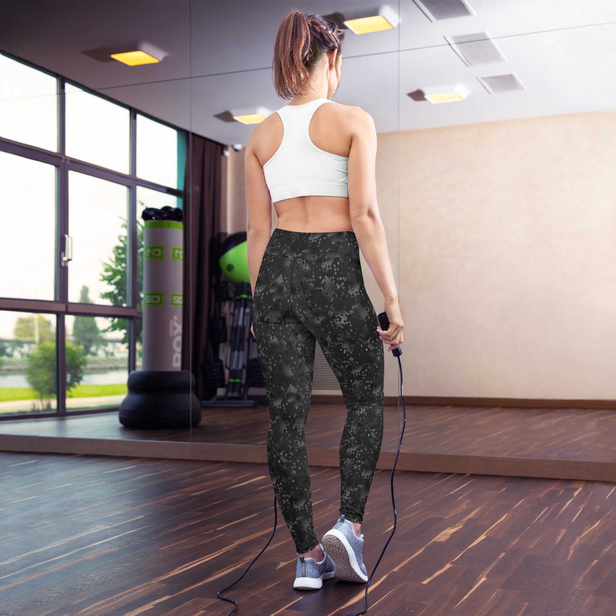 Yoga Leggings- Snake print Black