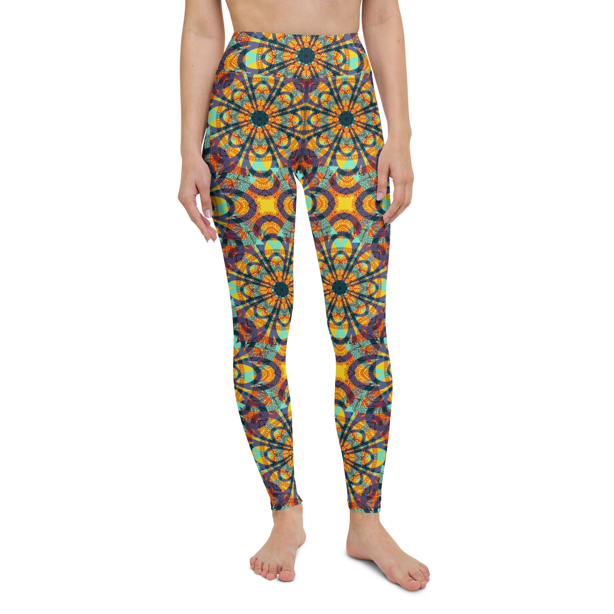 Yoga Leggings- Floral Kaleidoscope Multicolour