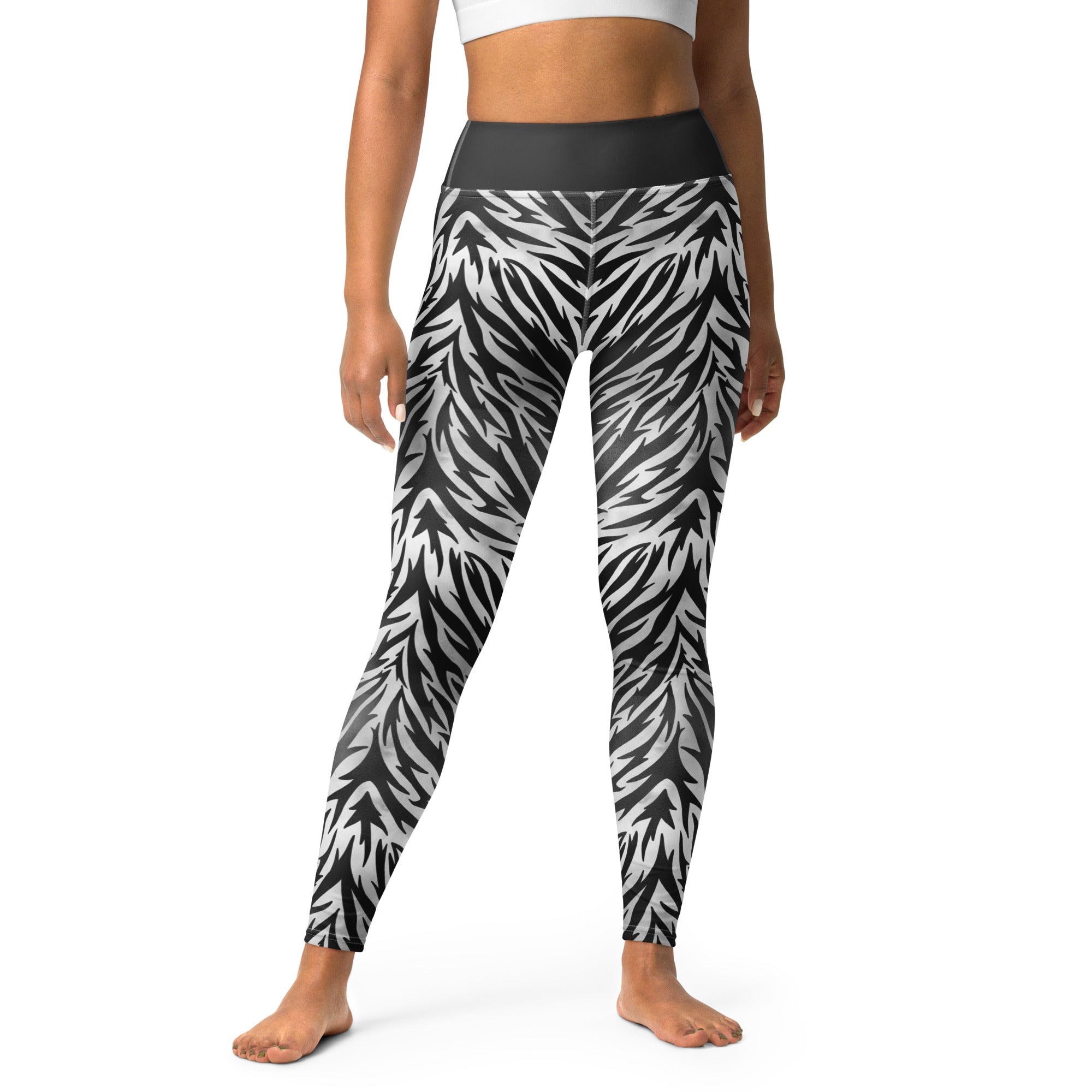 Yoga Leggings- Zebra print Black and White