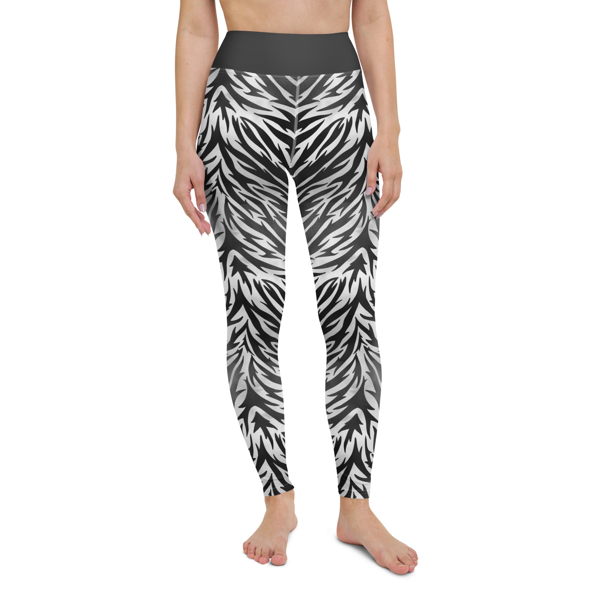 Yoga Leggings- Zebra print Black and White