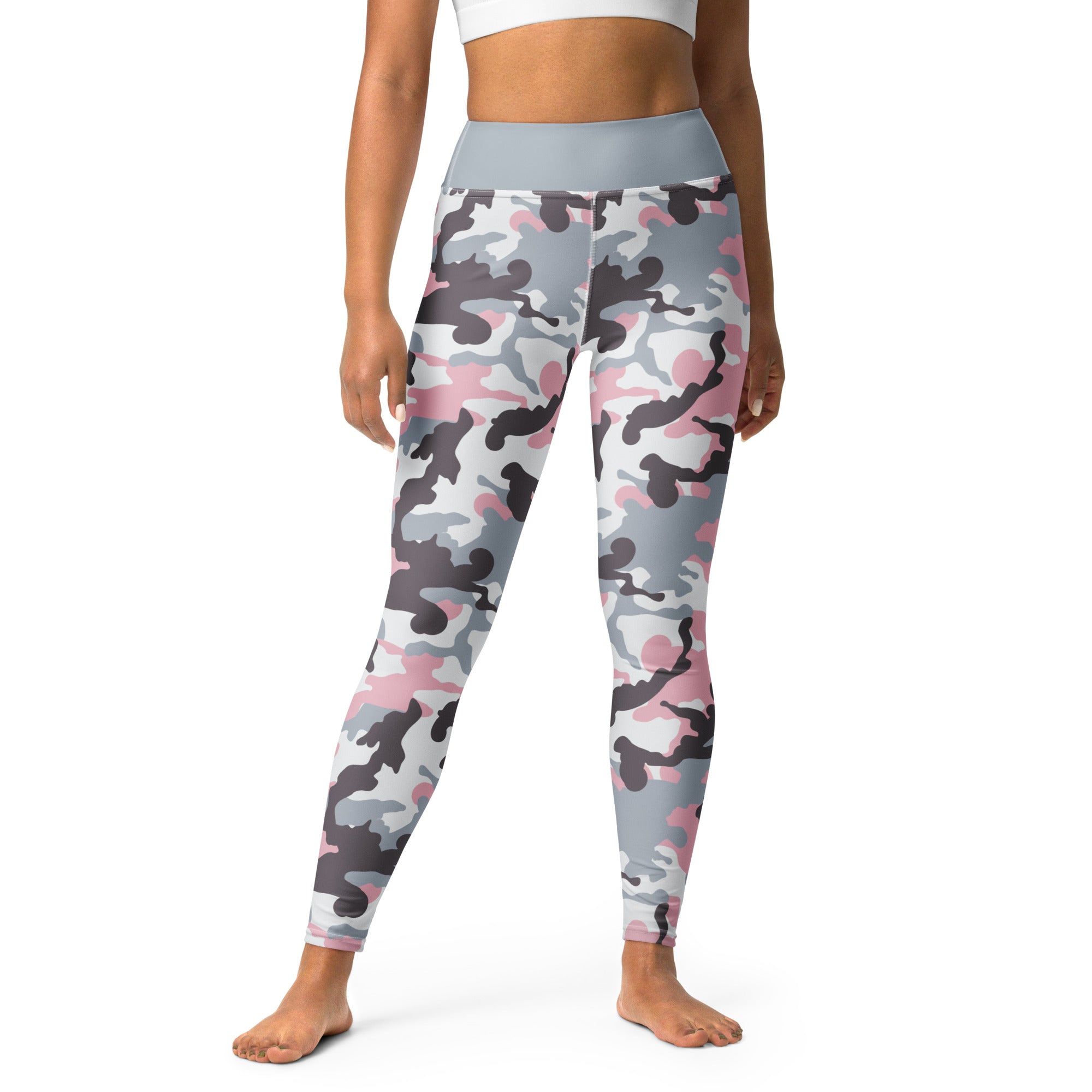 Yoga Leggings- Camo Pink and grey