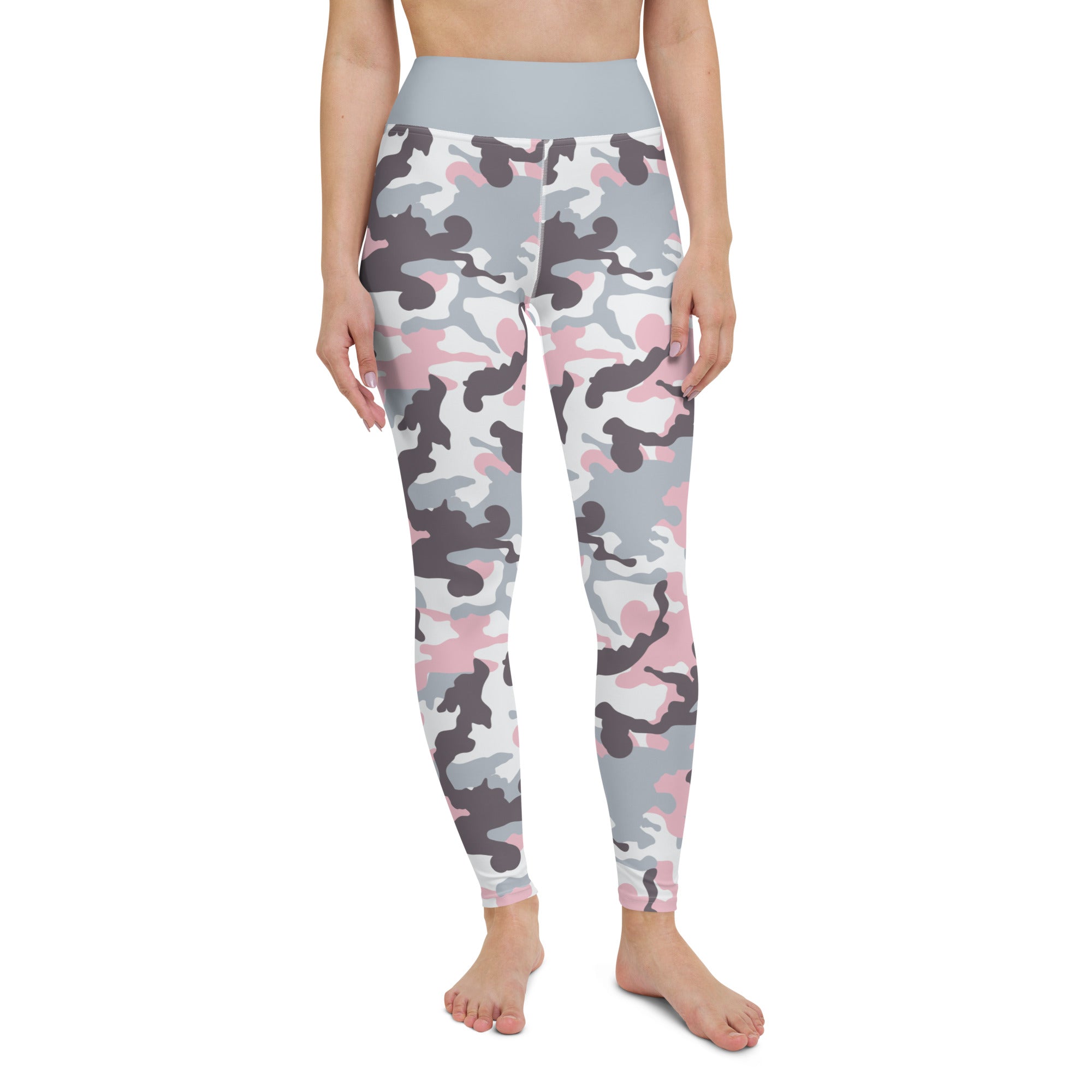 Yoga Leggings- Camo Pink and grey