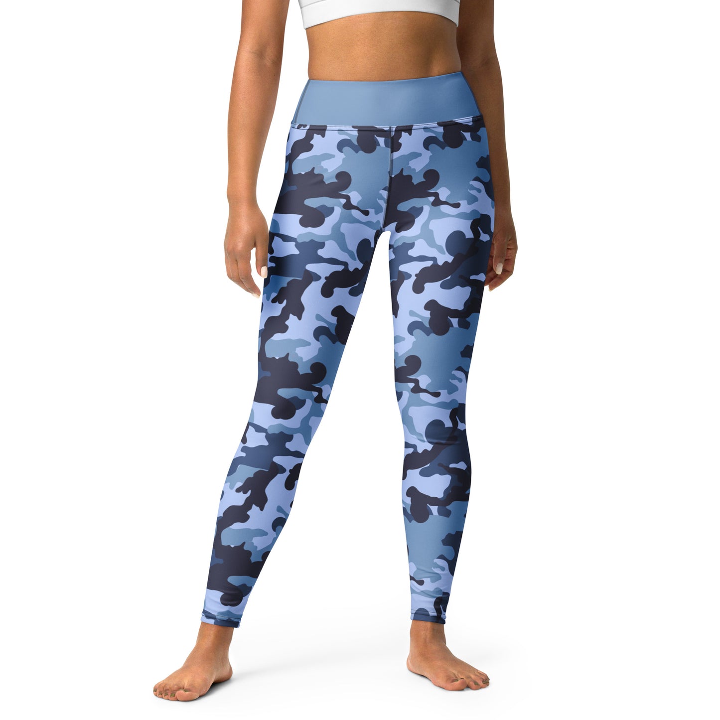 Yoga Leggings- Camo Blue