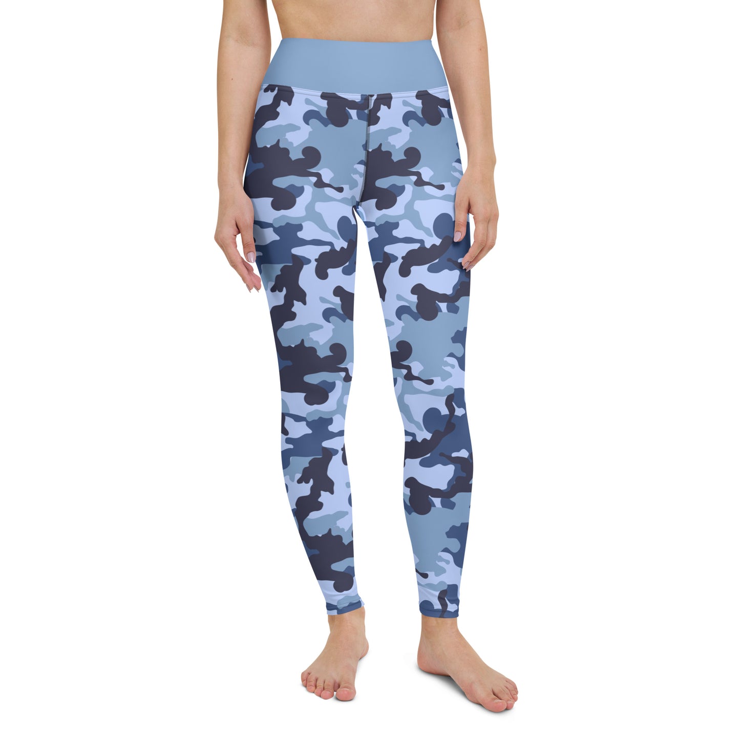 Yoga Leggings- Camo Blue